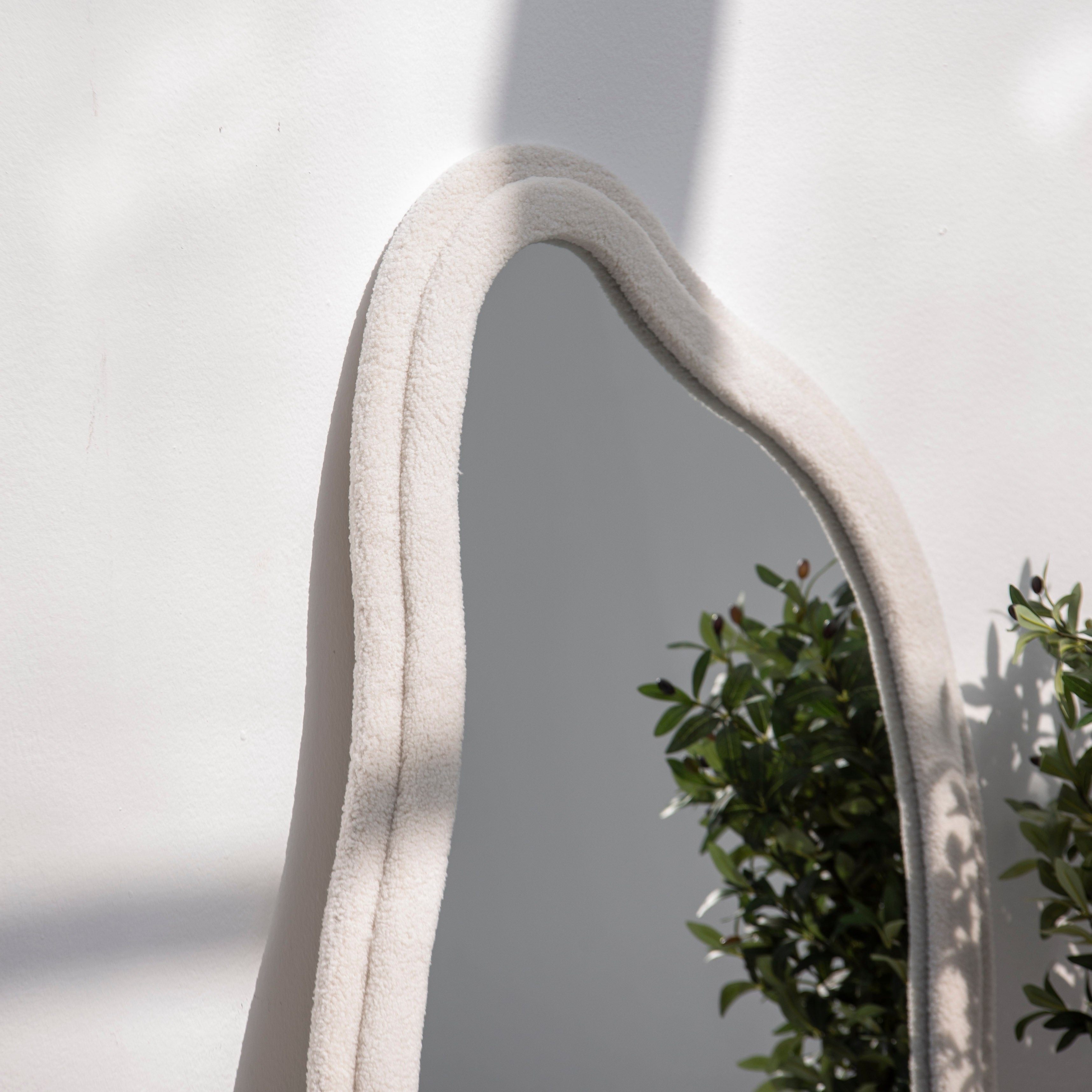 DARWIN CURVE WOODEN FABRIC MIRROR FRAME - Art and craft furniture