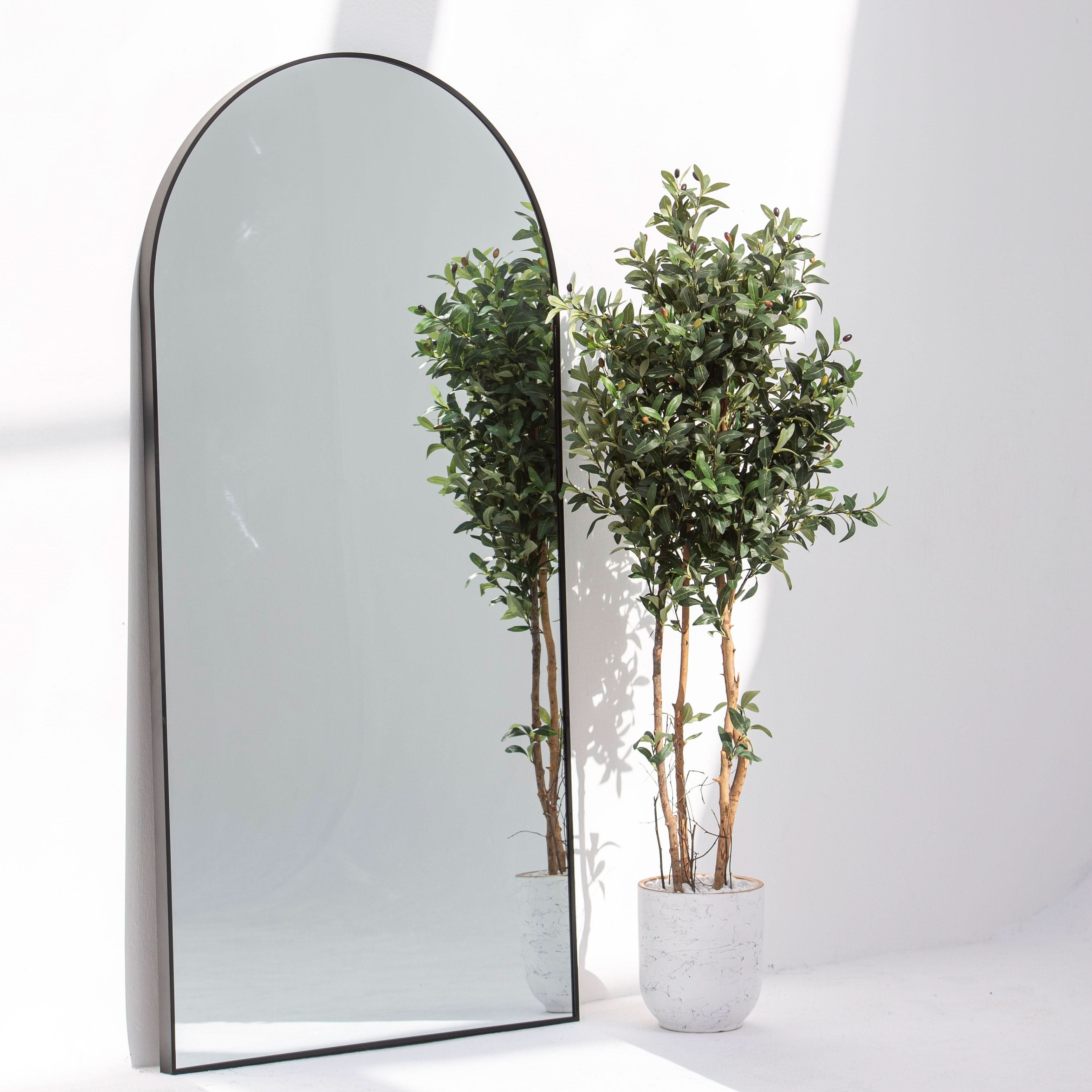 BYRON BLACK METAL ROUND TOP MIRROR FRAME - Art and craft furniture