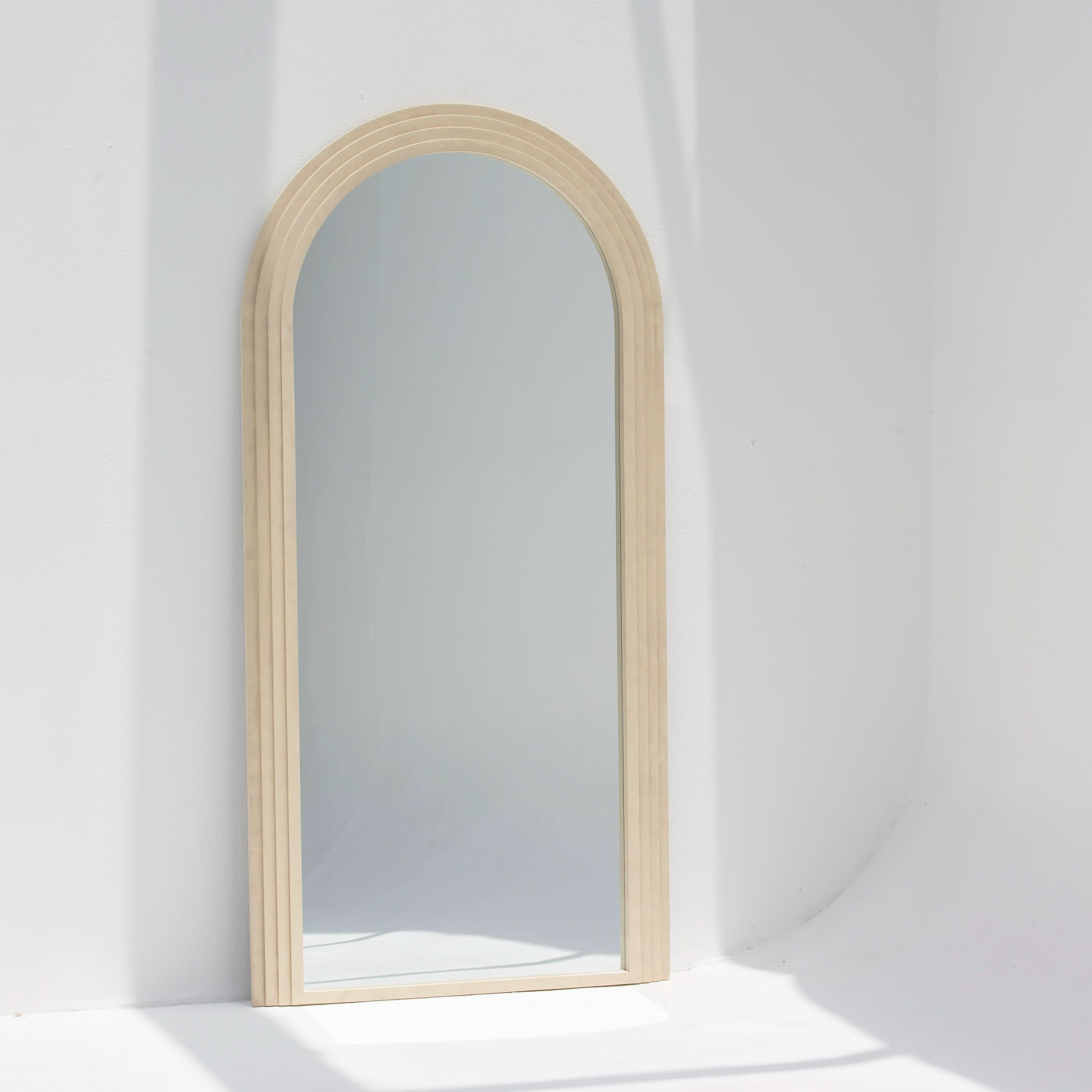 Zyra White MIrror Frame - Art and craft furniture