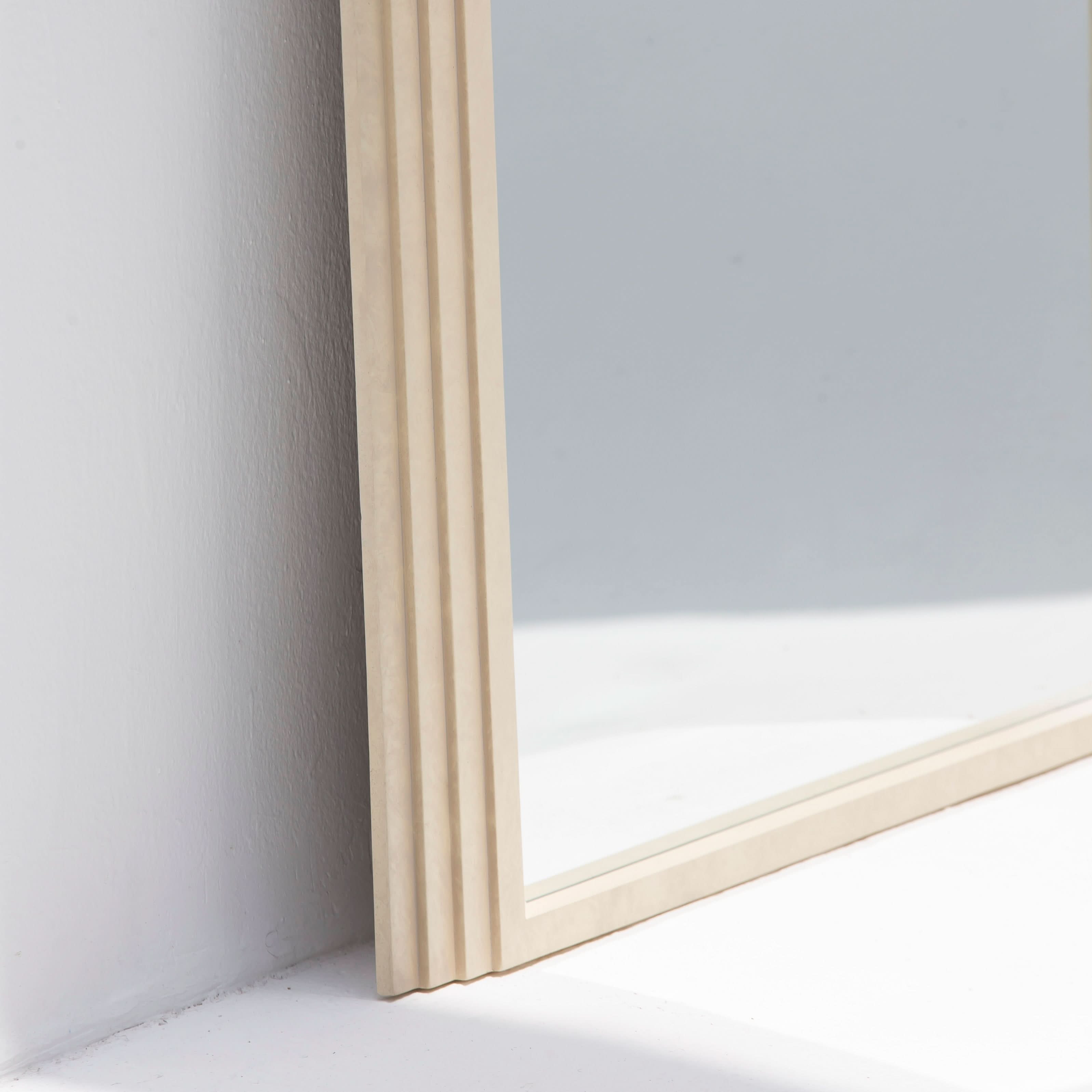 Zyra White MIrror Frame - Art and craft furniture
