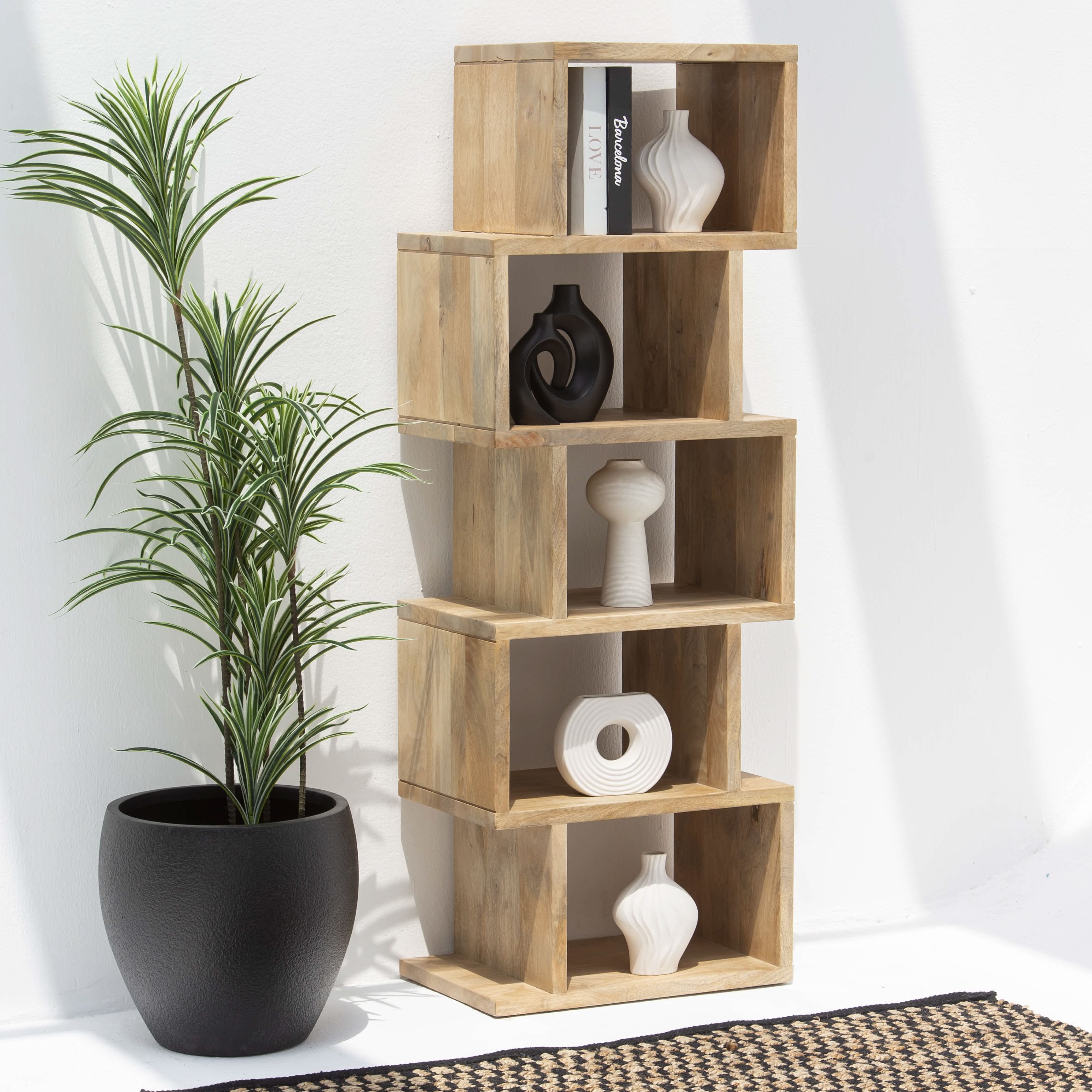 Luxe Stack Shelf Mango Wood Handmade - Art and craft furniture