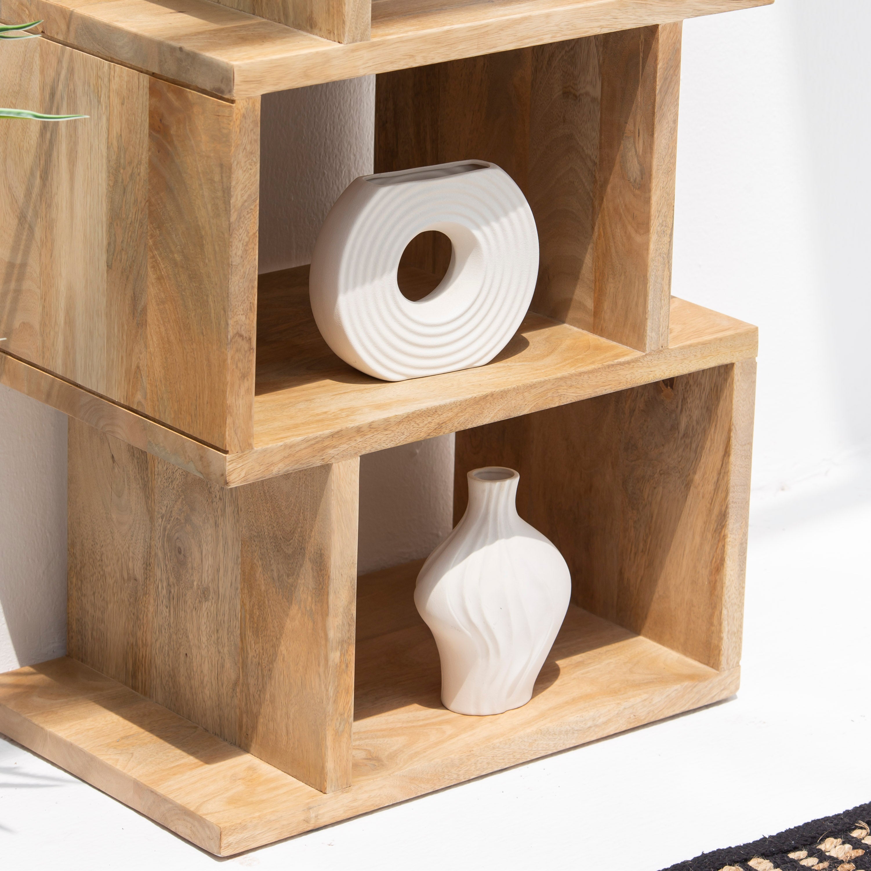 Luxe Stack Shelf Mango Wood Handmade - Art and craft furniture