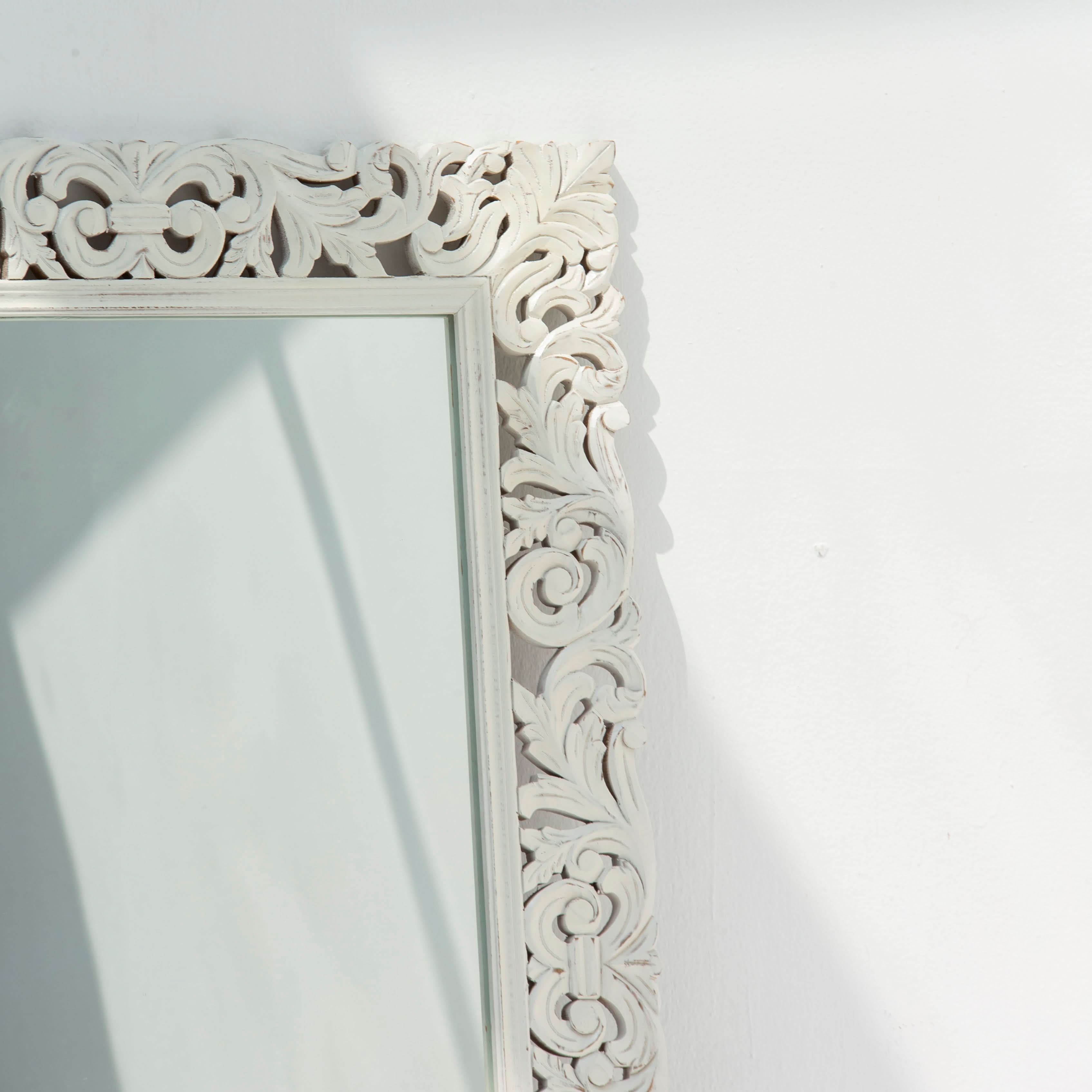 Hand carved Mango wood Mirror Frame - Art and craft furniture