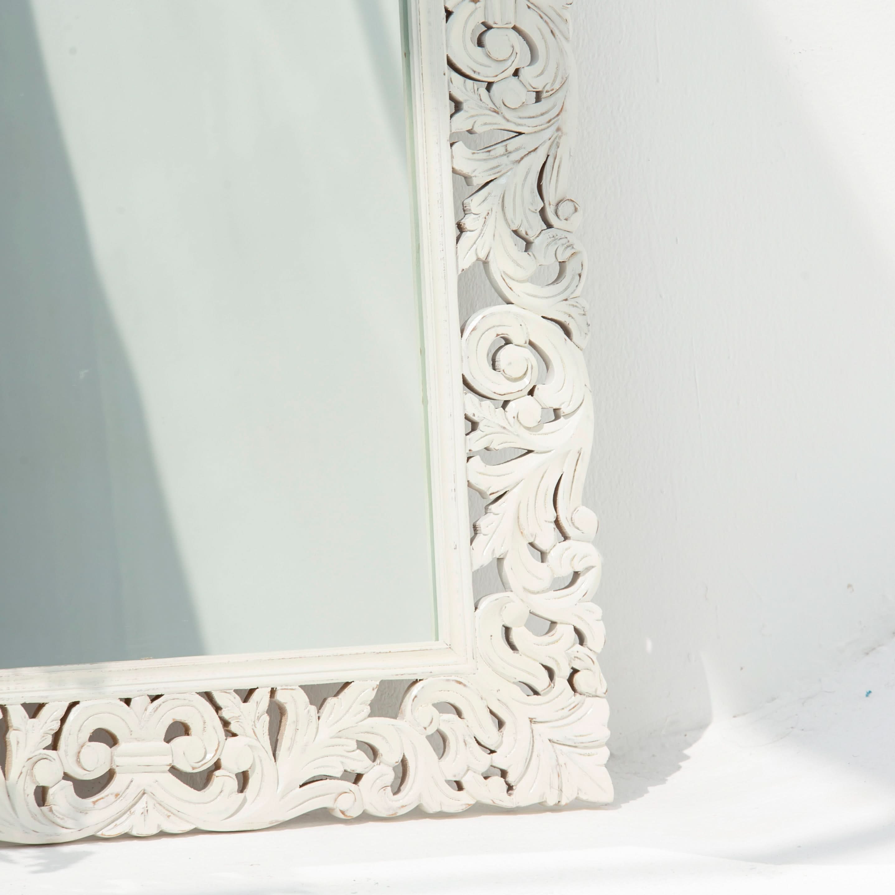 Hand carved Mango wood Mirror Frame - Art and craft furniture