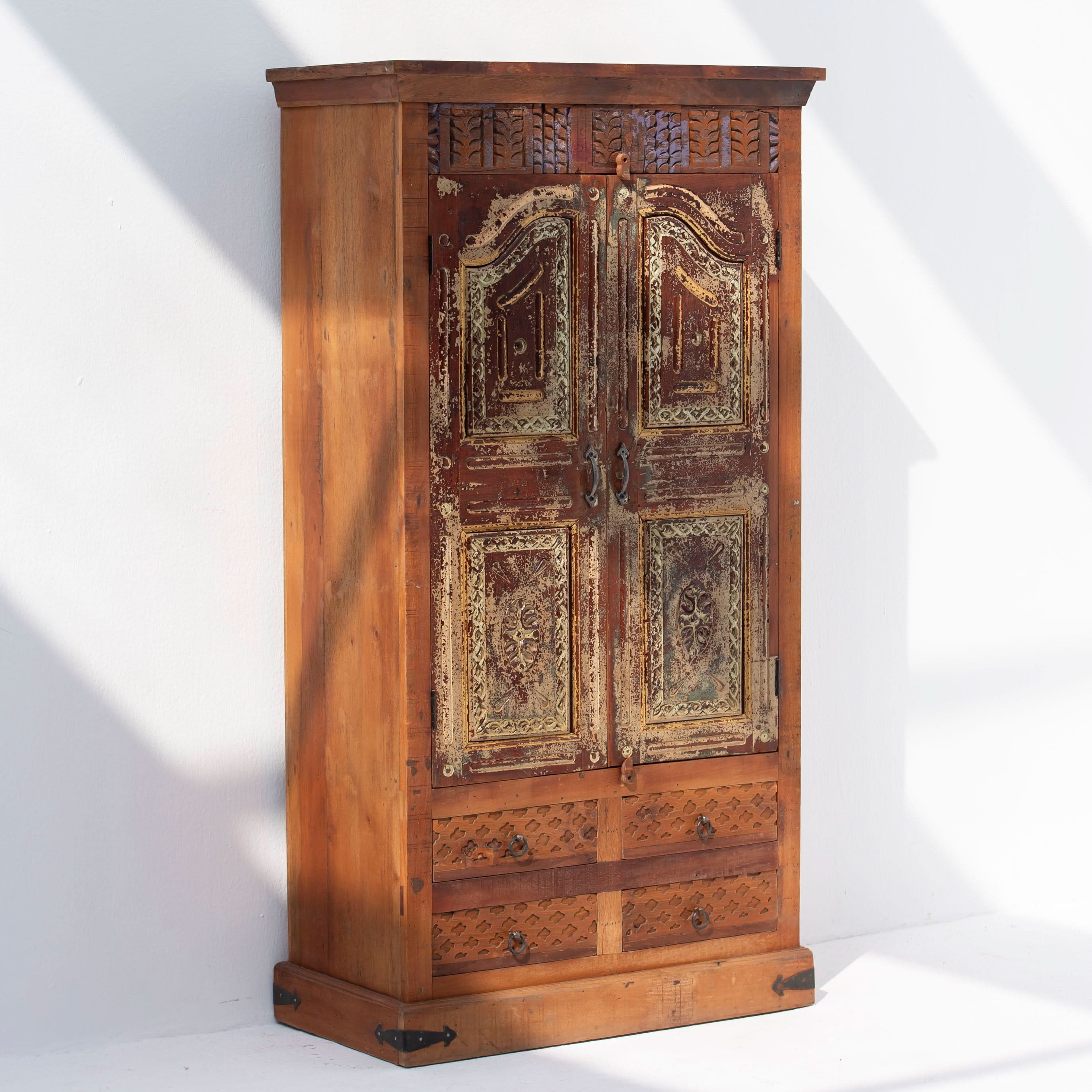 Antique two door and four drawer Cabinet - Art and craft furniture