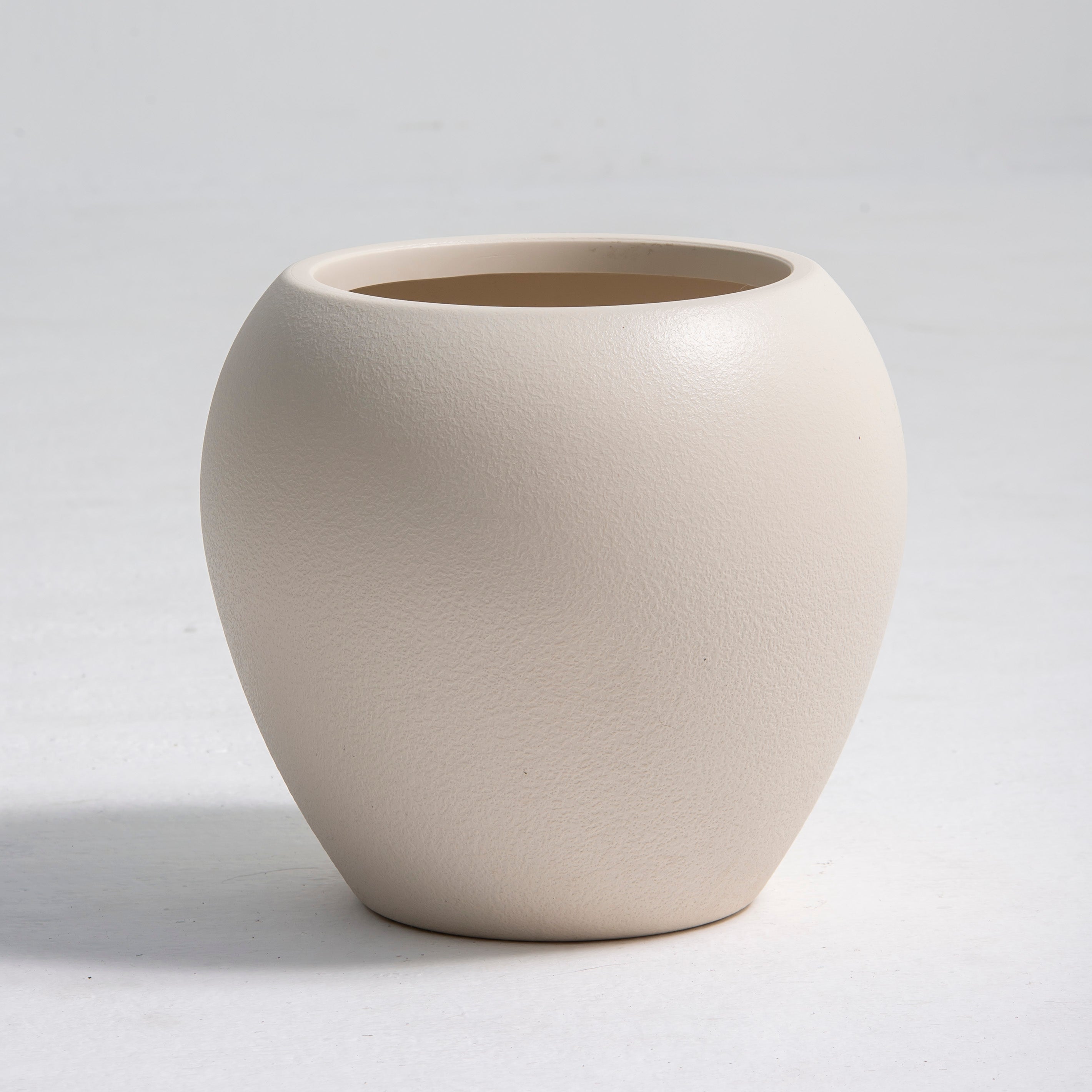 ORLIA HALF OVAL WHITE PLANTER - Art and craft furniture