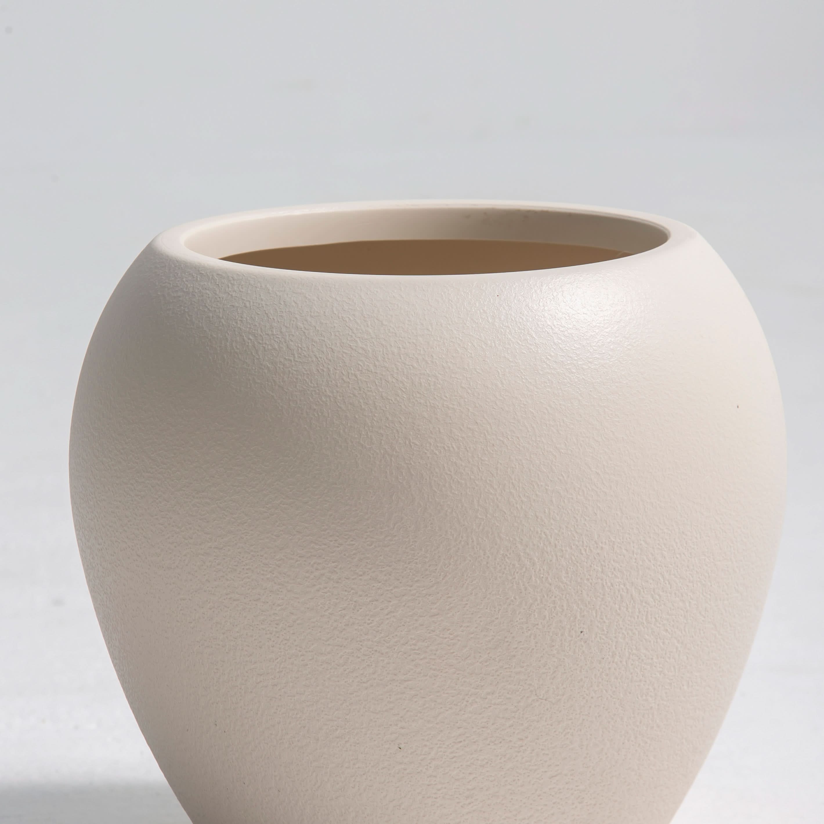ORLIA HALF OVAL WHITE PLANTER - Art and craft furniture
