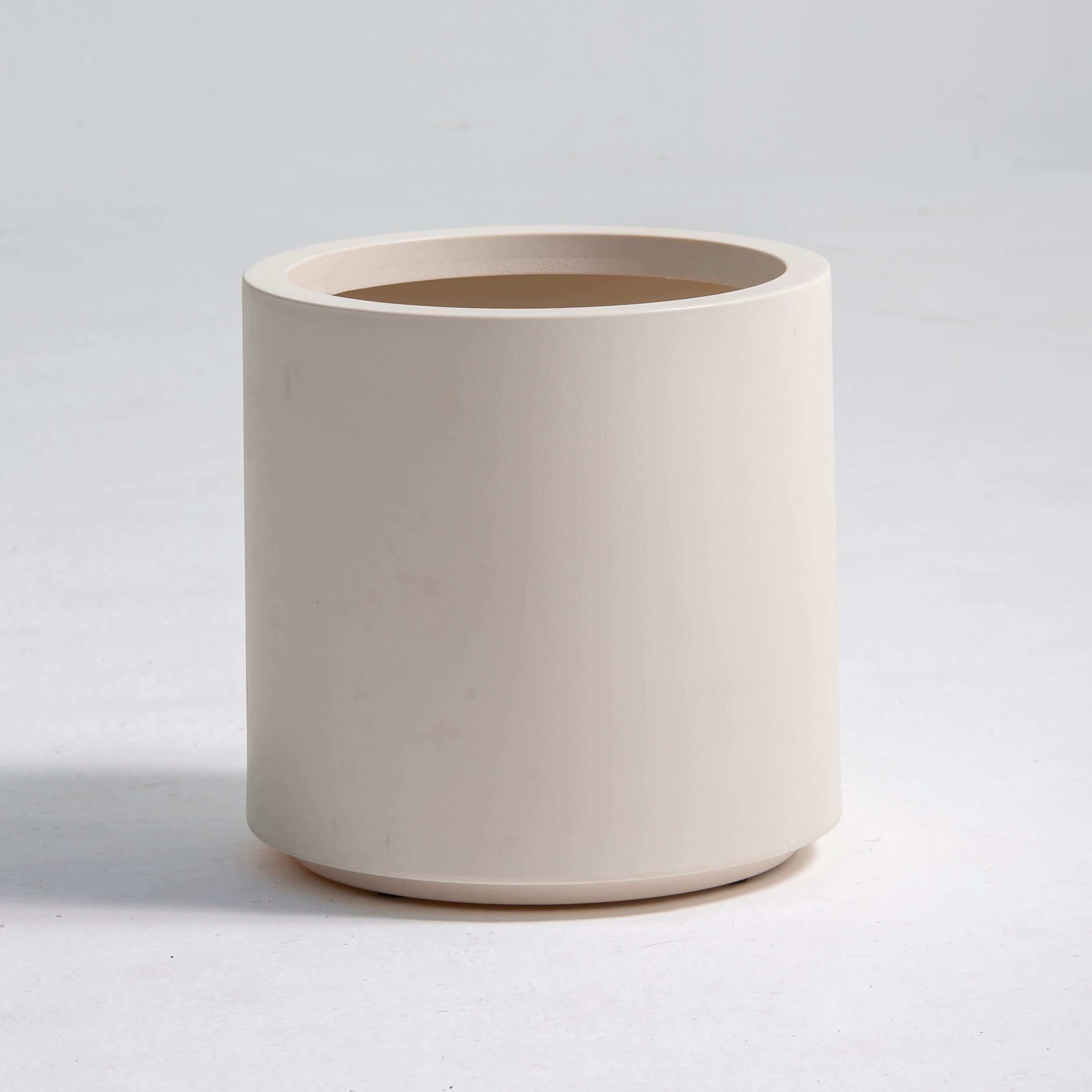 ORLIA WHITE CYLINDRICAL PLANTER - Art and craft furniture