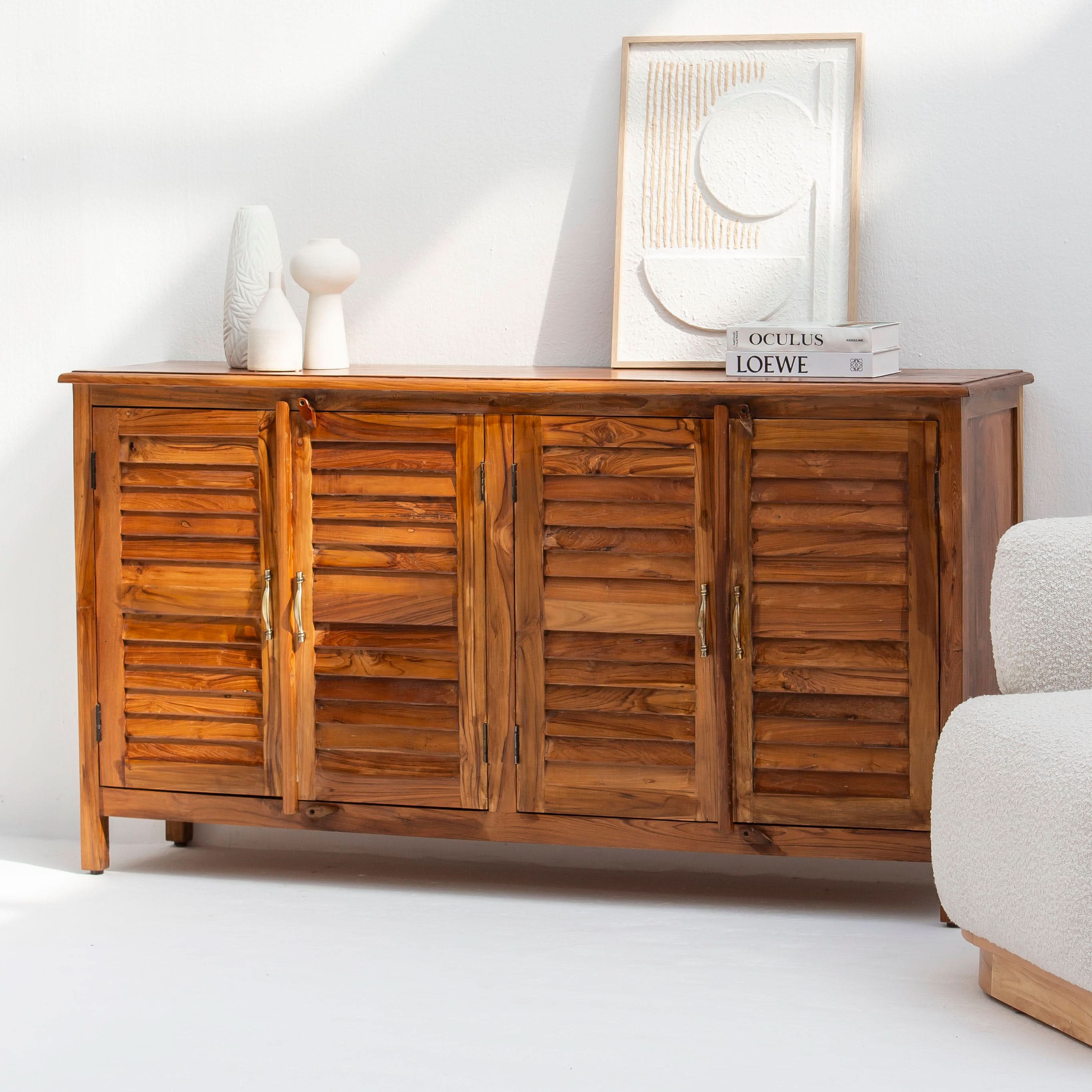NOBLE WOODEN FOUR DOOR SIDEBOARD - Art and craft furniture