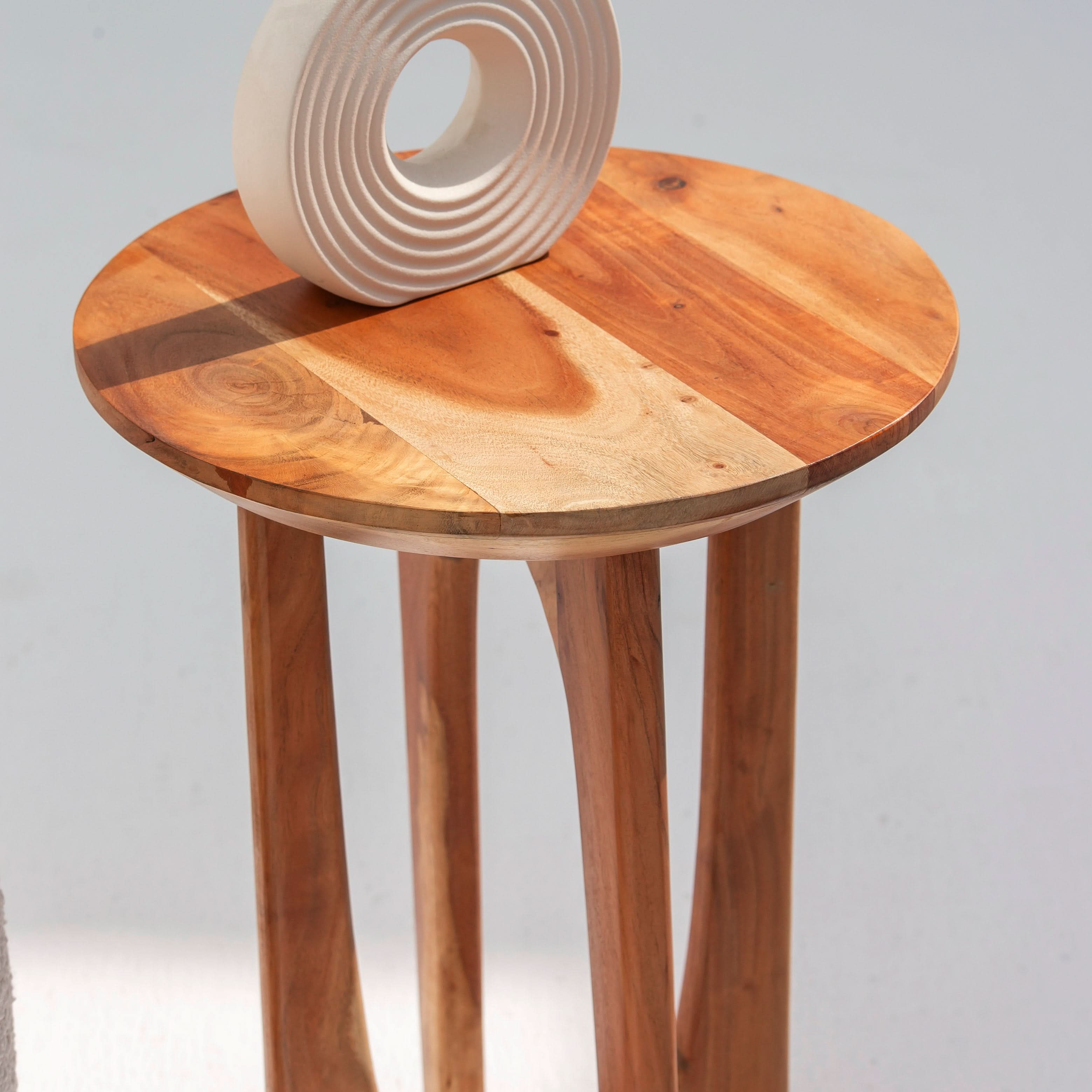 ACACIA ROUND SIDE TABLE - Art and craft furniture