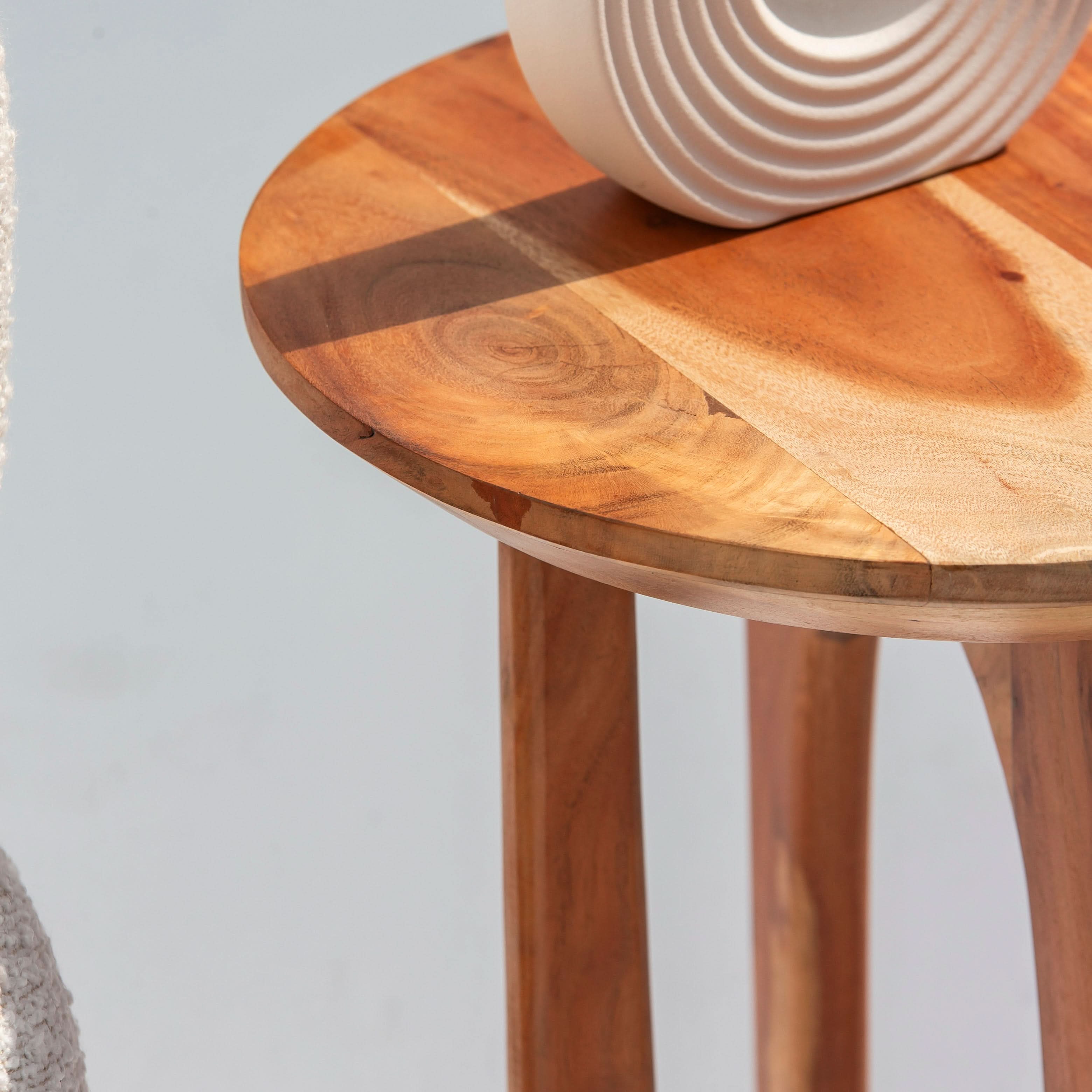 ACACIA ROUND SIDE TABLE - Art and craft furniture