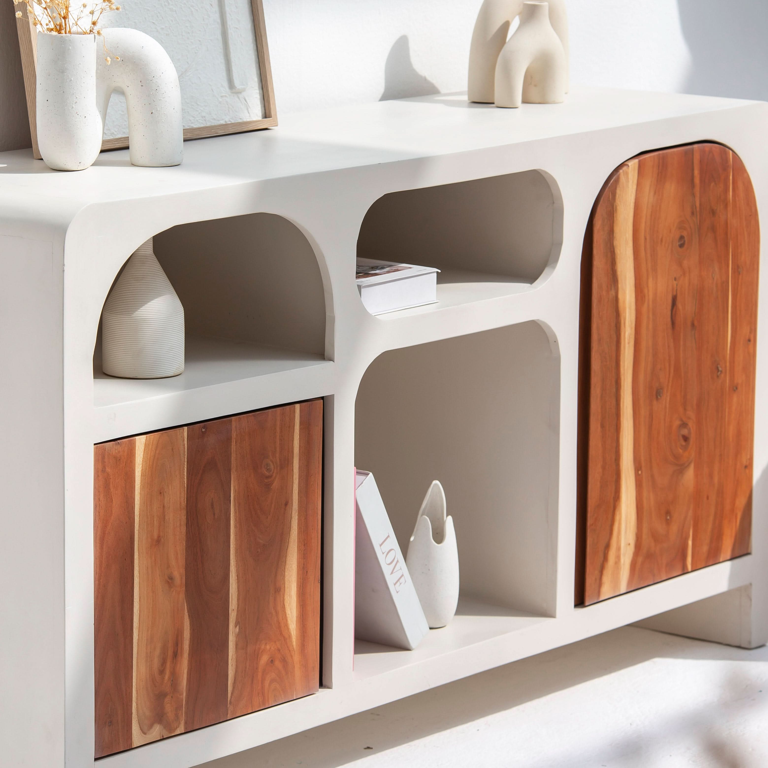 NATURA CURVE WOODEN TWO DOOR SIDEBOARD - Art and craft furniture