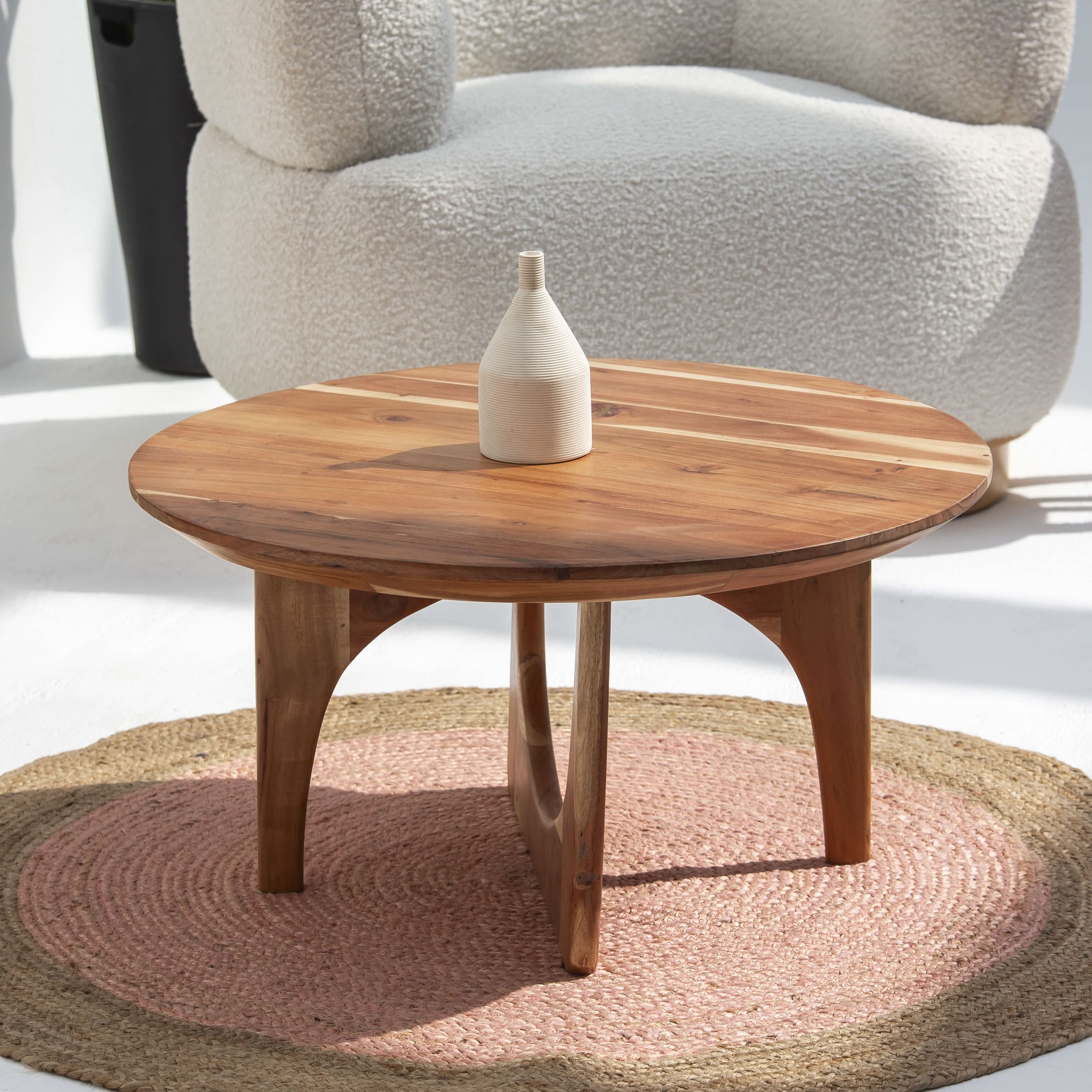ACACIA ROUND COFFEE TABLE - Art and craft furniture