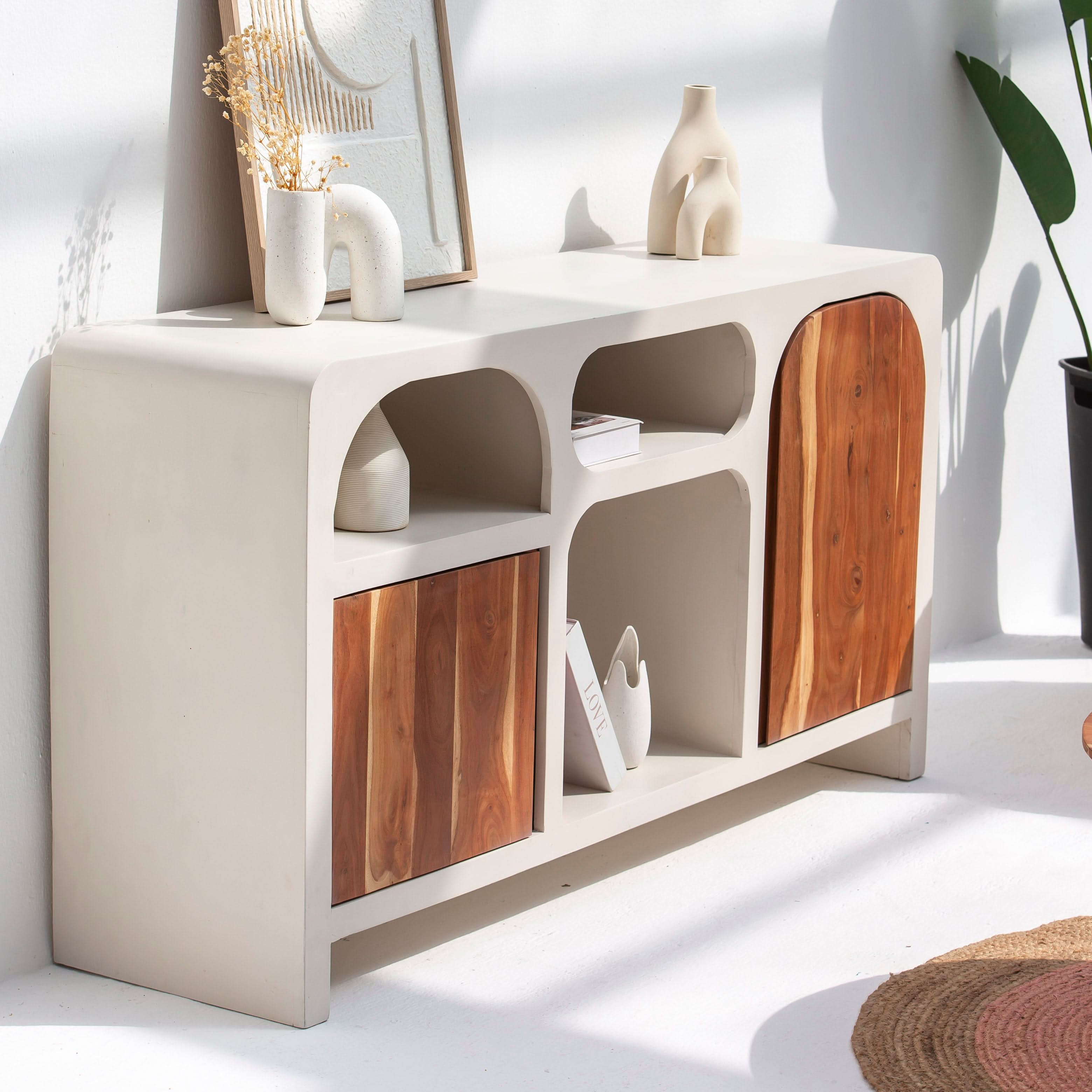 NATURA CURVE WOODEN TWO DOOR SIDEBOARD - Art and craft furniture