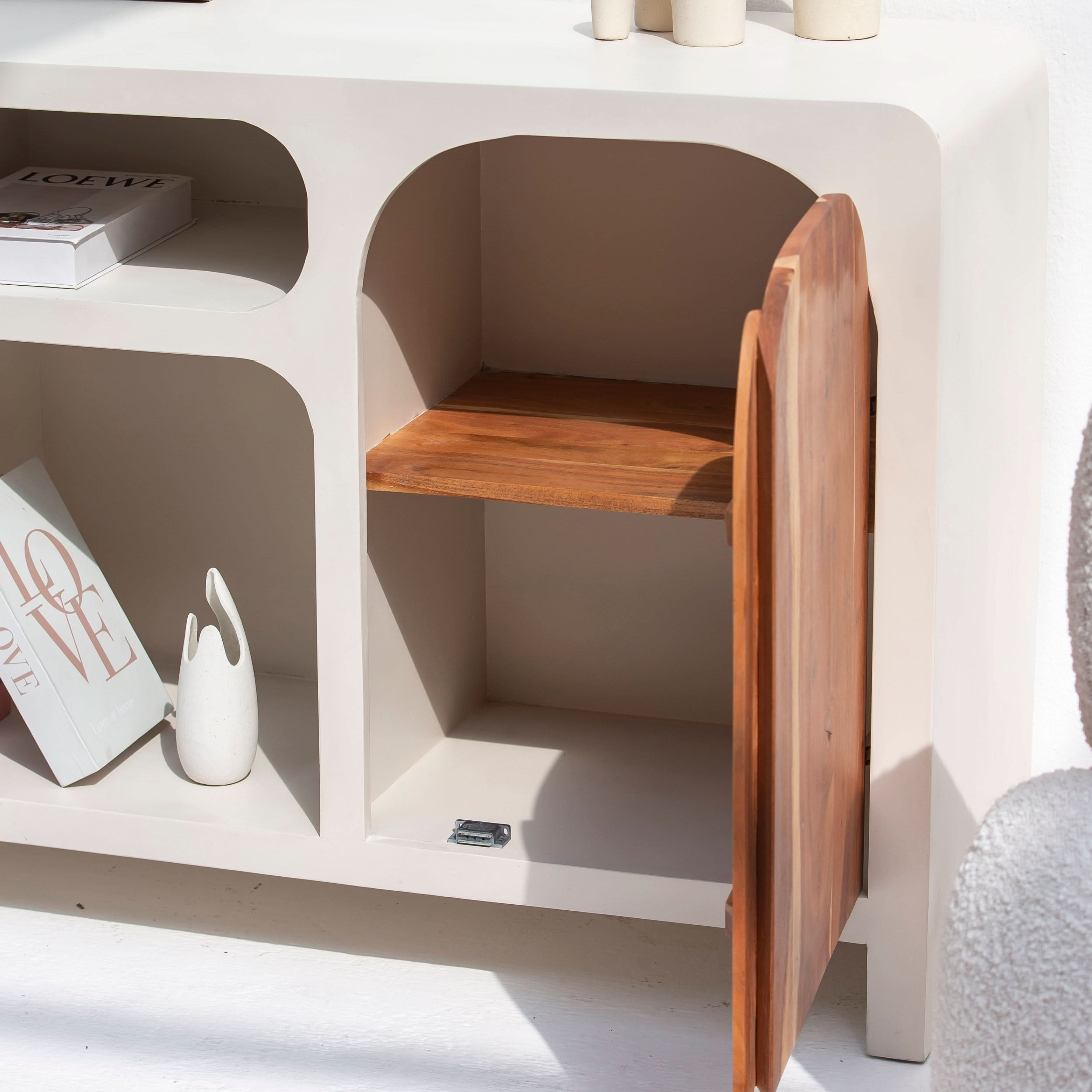 NATURA CURVE WOODEN TWO DOOR SIDEBOARD - Art and craft furniture