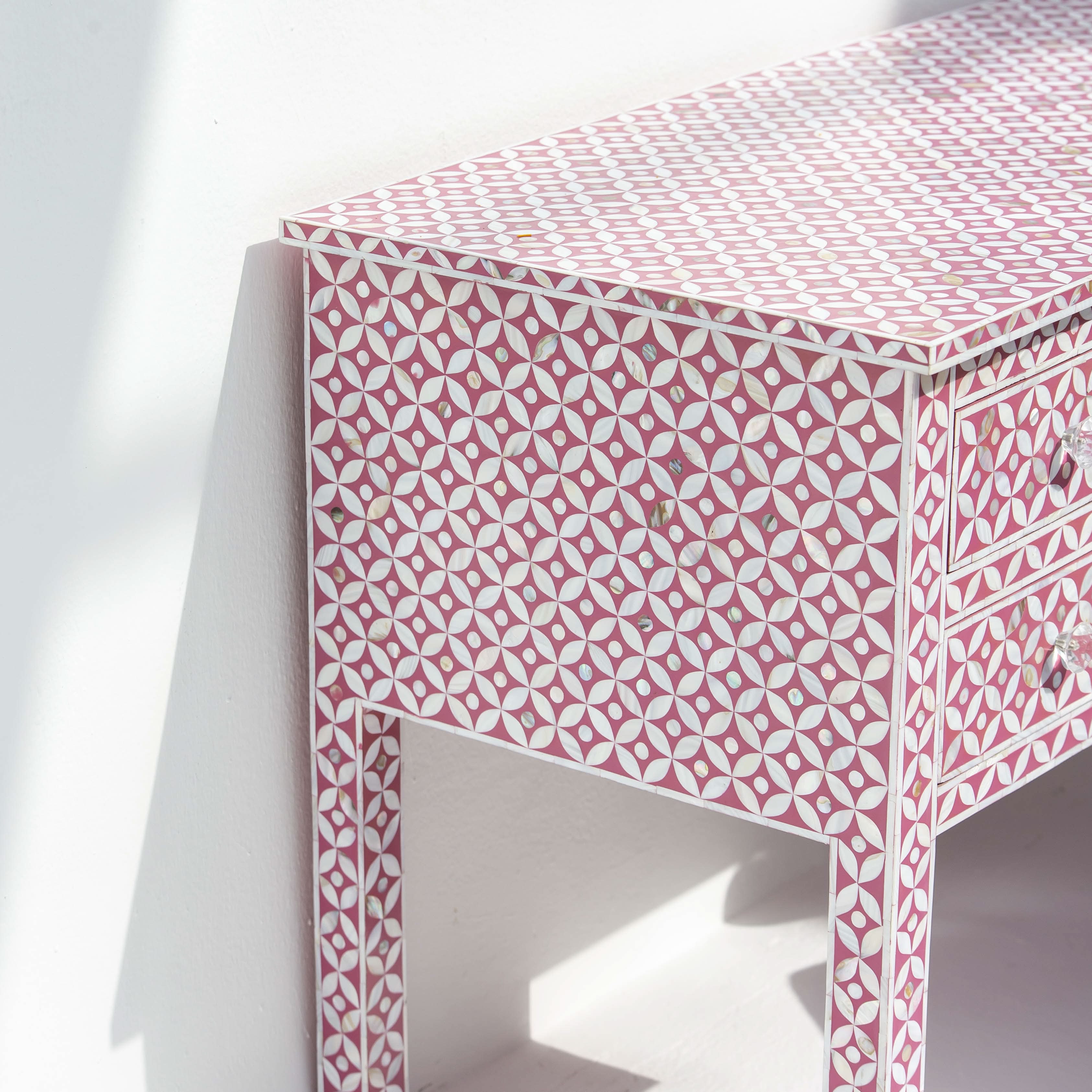 ESSENCE MOTHER OF PEARL FIVE DRAWER DESK - Art and craft furniture