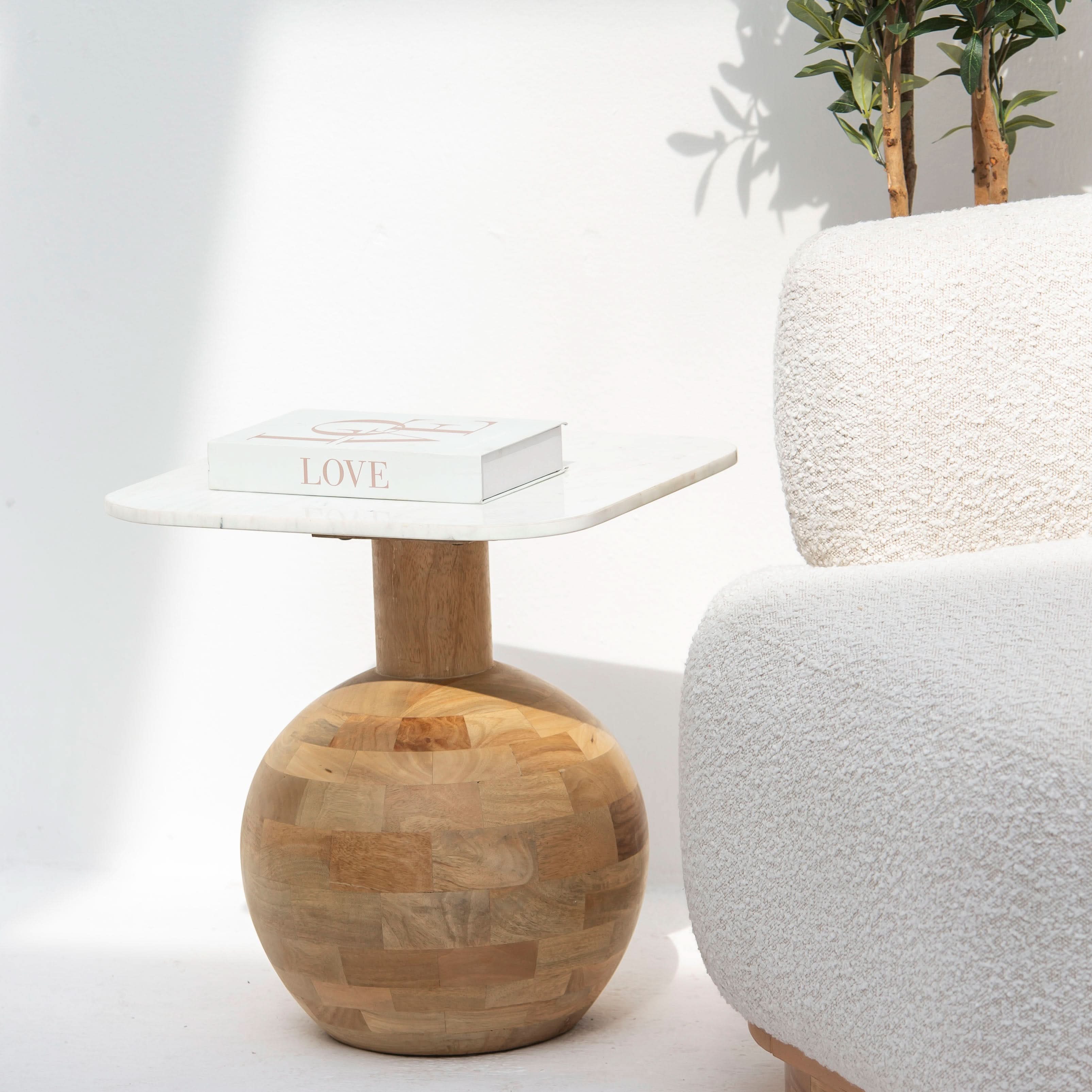 TERRALUXE MARBLE SIDE TABLE - Art and craft furniture