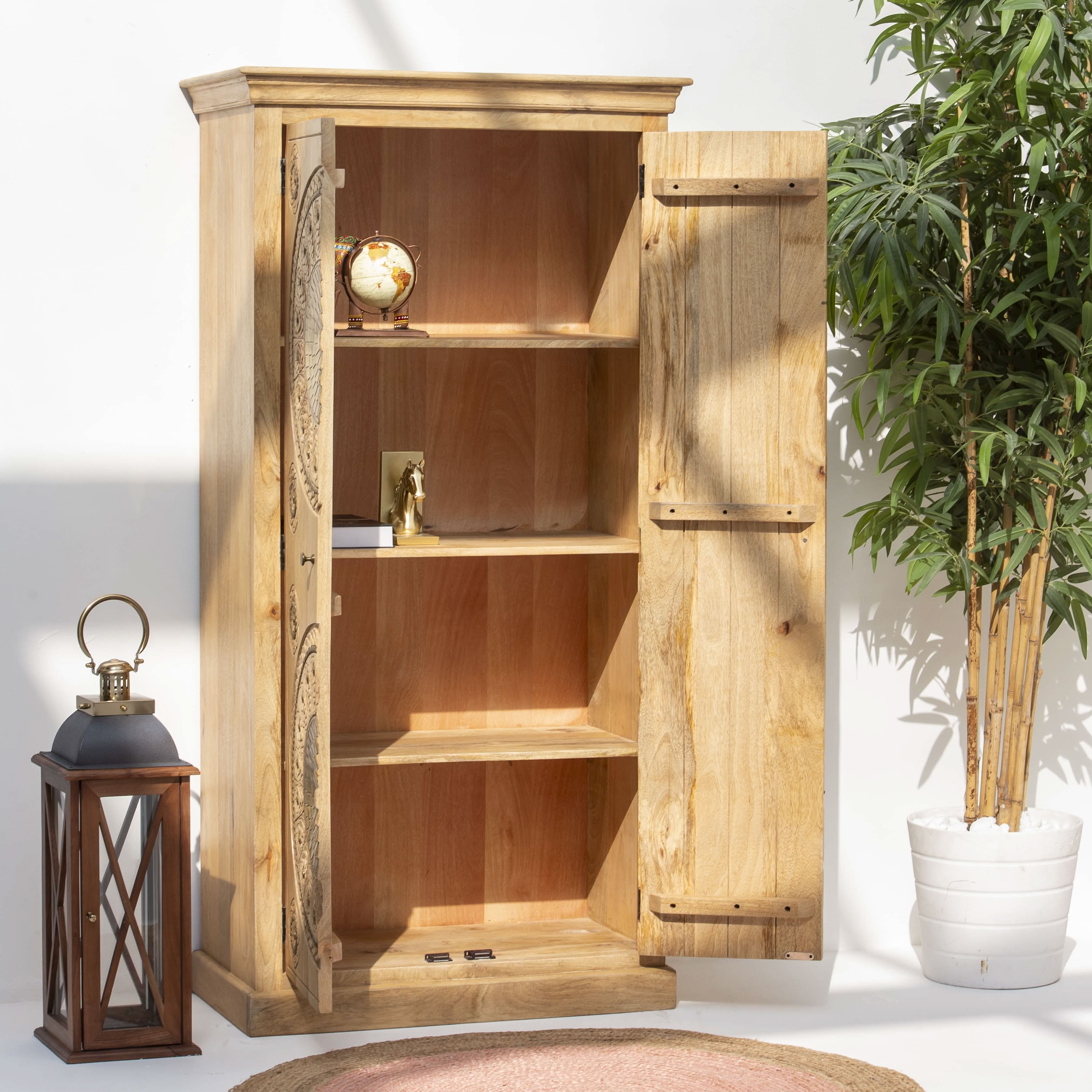 GOLD COAT WOODEN CABINET - Art and craft furniture