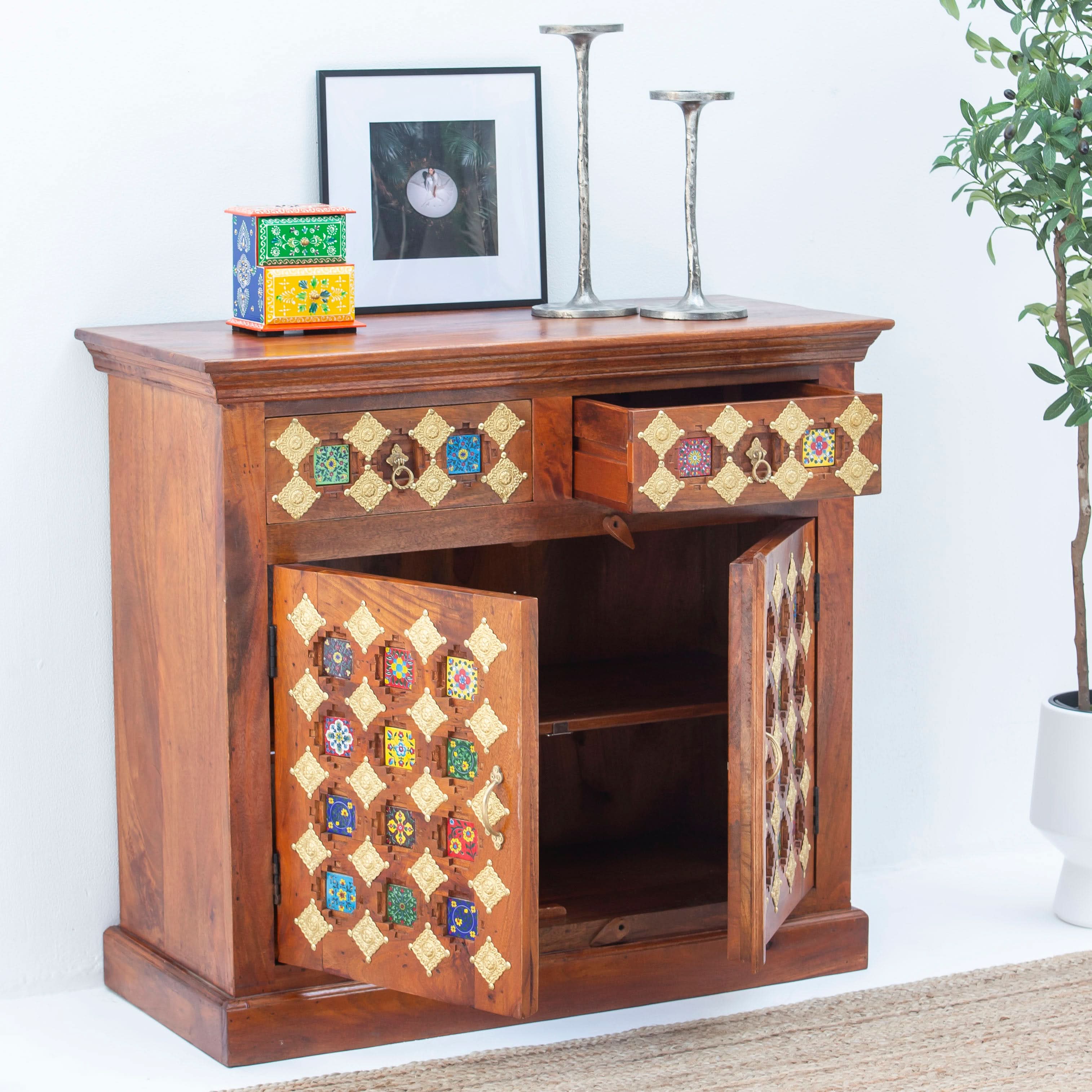 SHESTILE WOODEN TWO DOOR SIDEBOARD - Art and craft furniture