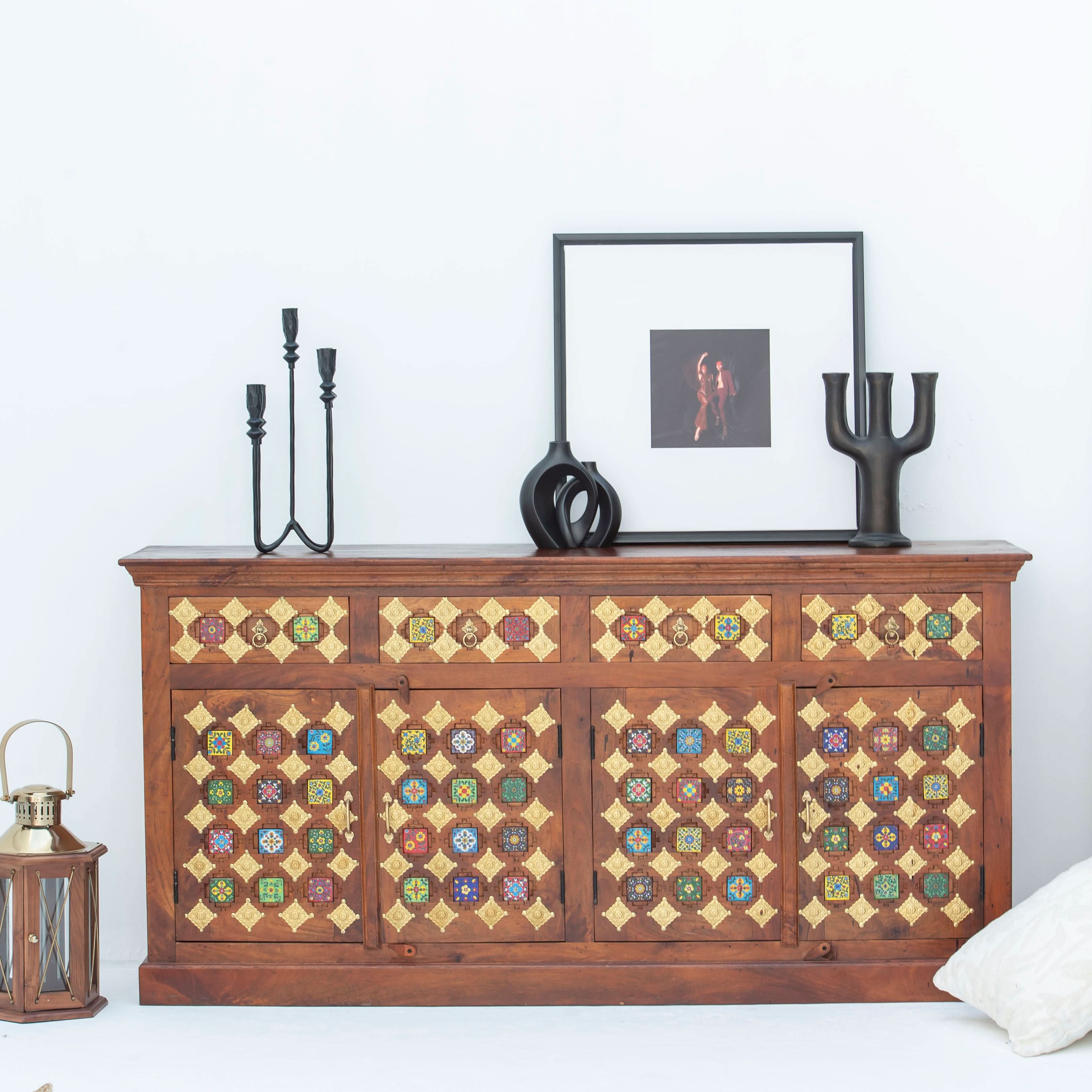 SHESTILE WOODEN FOUR DOOR SIDEBOARD - Art and craft furniture