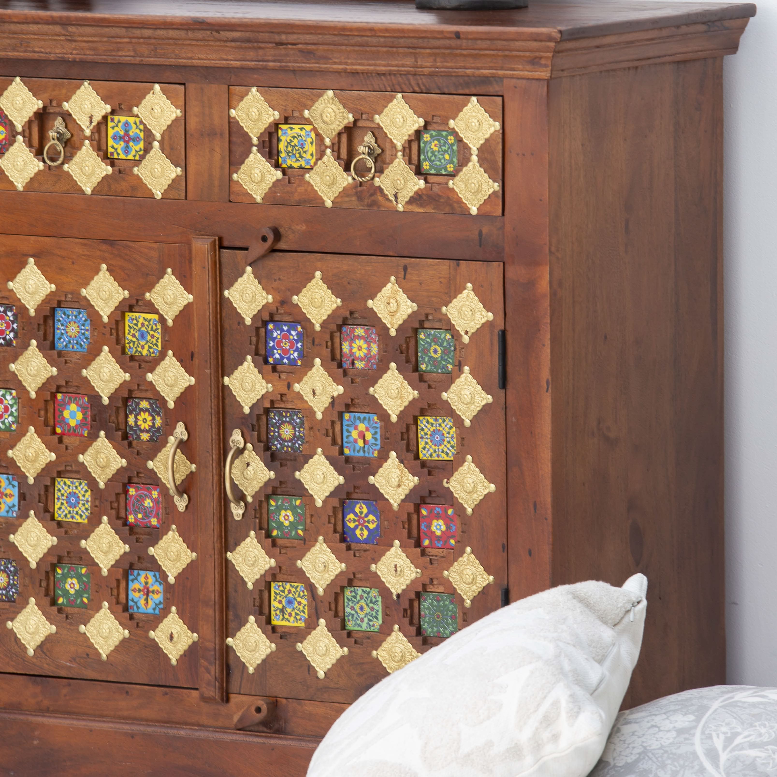 SHESTILE WOODEN FOUR DOOR SIDEBOARD - Art and craft furniture
