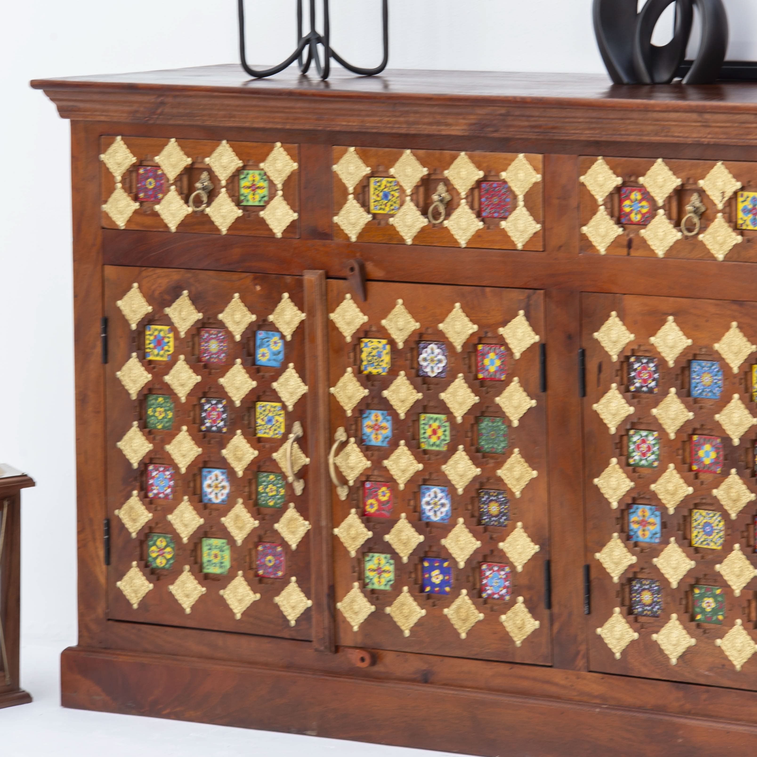 SHESTILE WOODEN FOUR DOOR SIDEBOARD - Art and craft furniture
