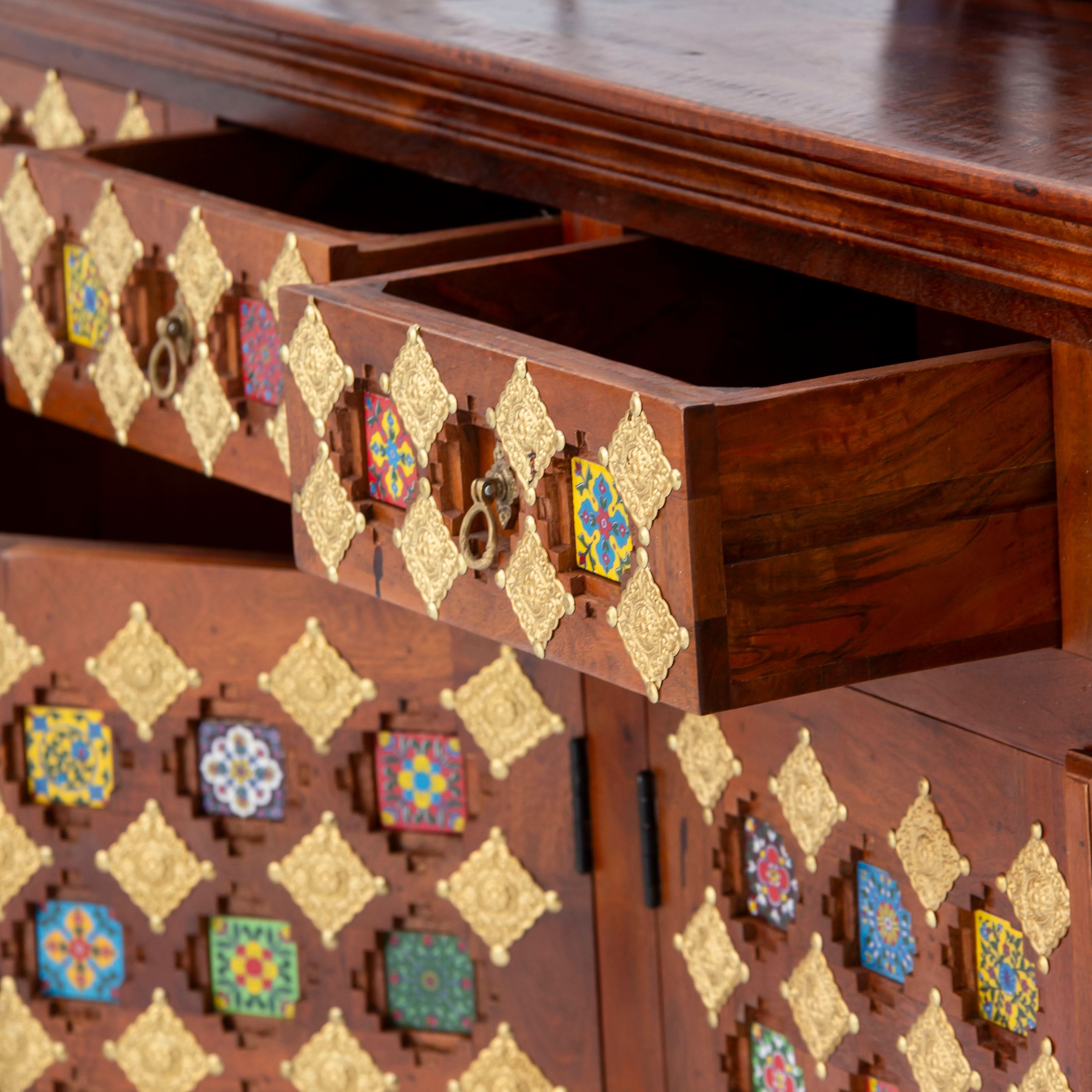 SHESTILE WOODEN FOUR DOOR SIDEBOARD - Art and craft furniture
