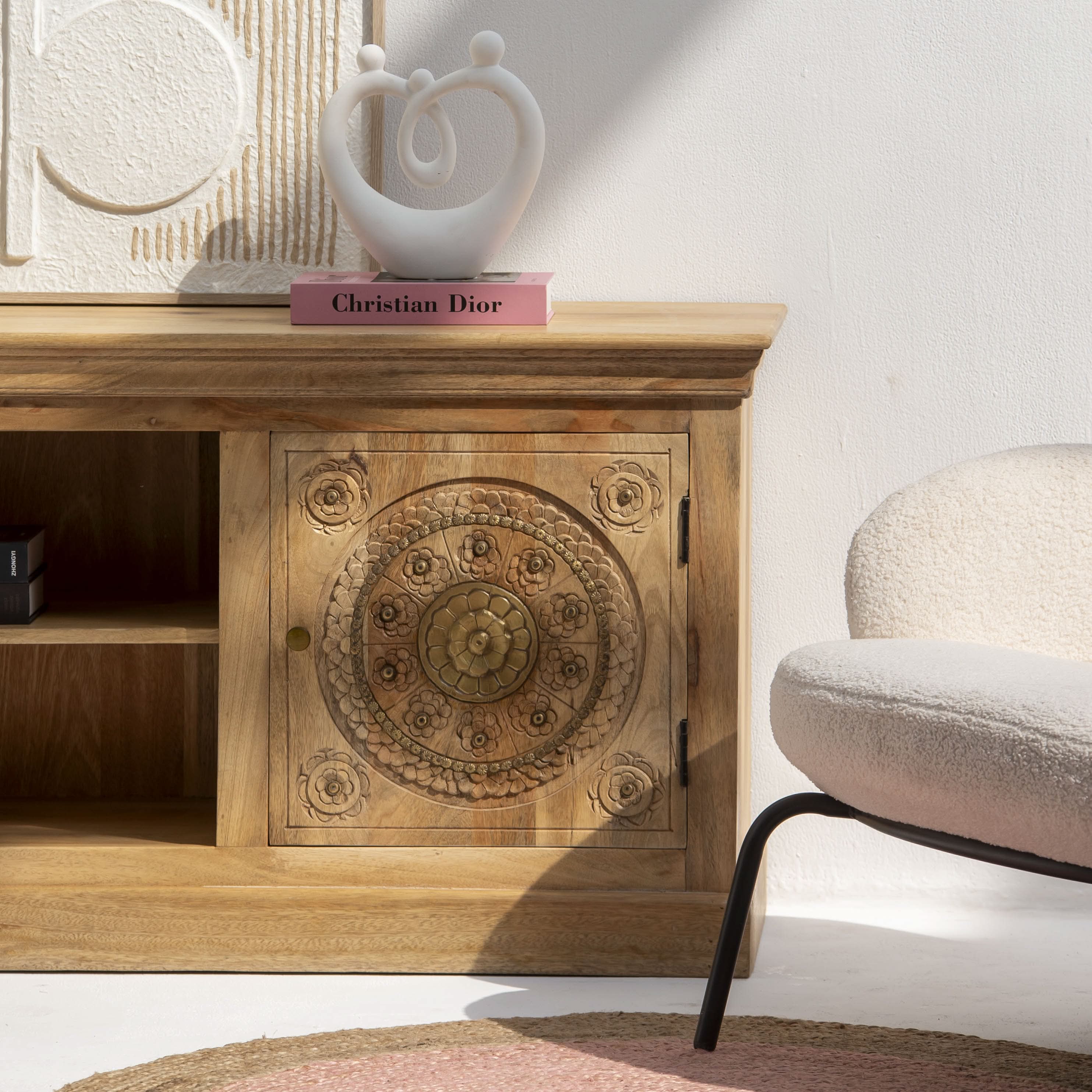 GOLD-COAT WOODEN TV STAND - Art and craft furniture