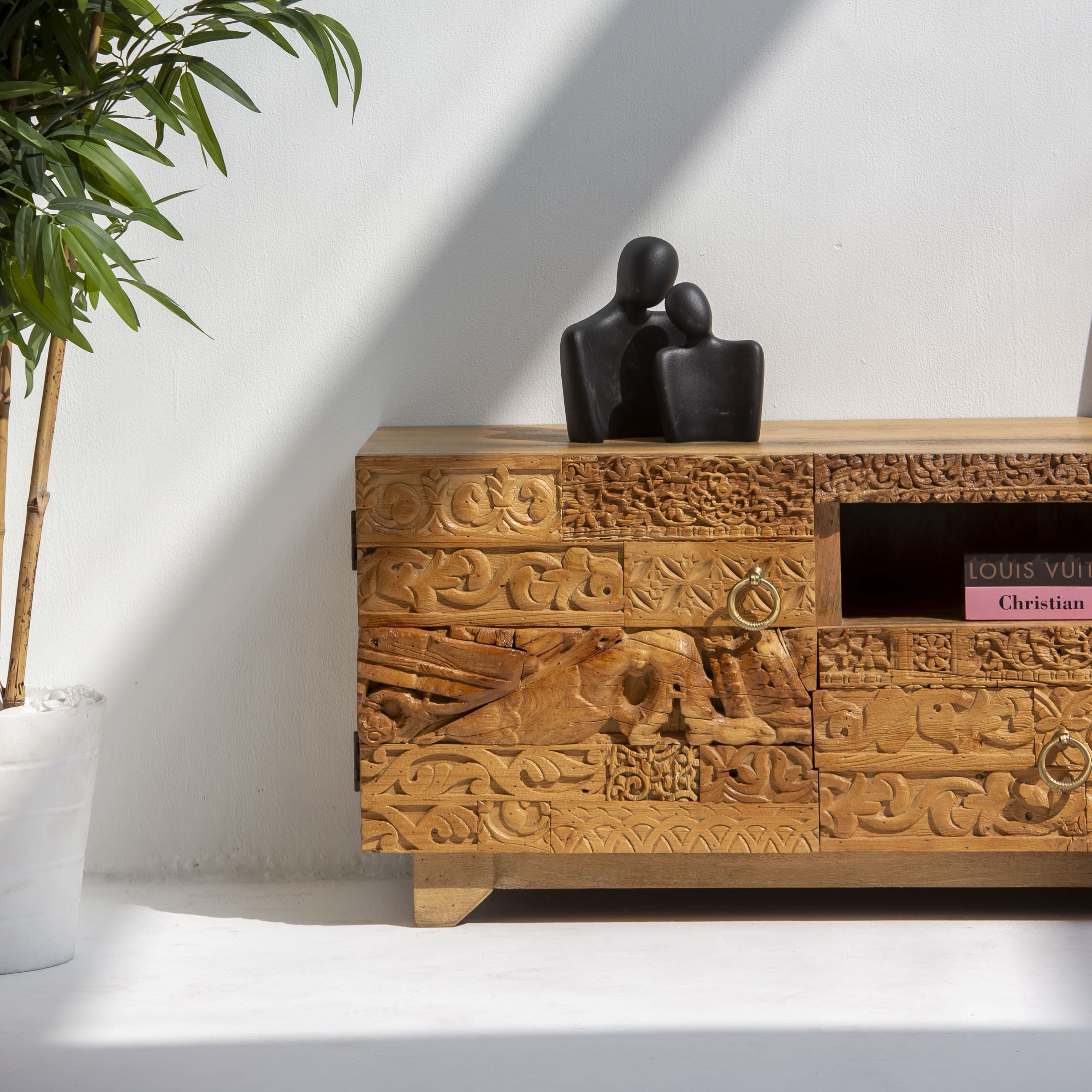 RAJWADA WOODEN TV STAND - Art and craft furniture