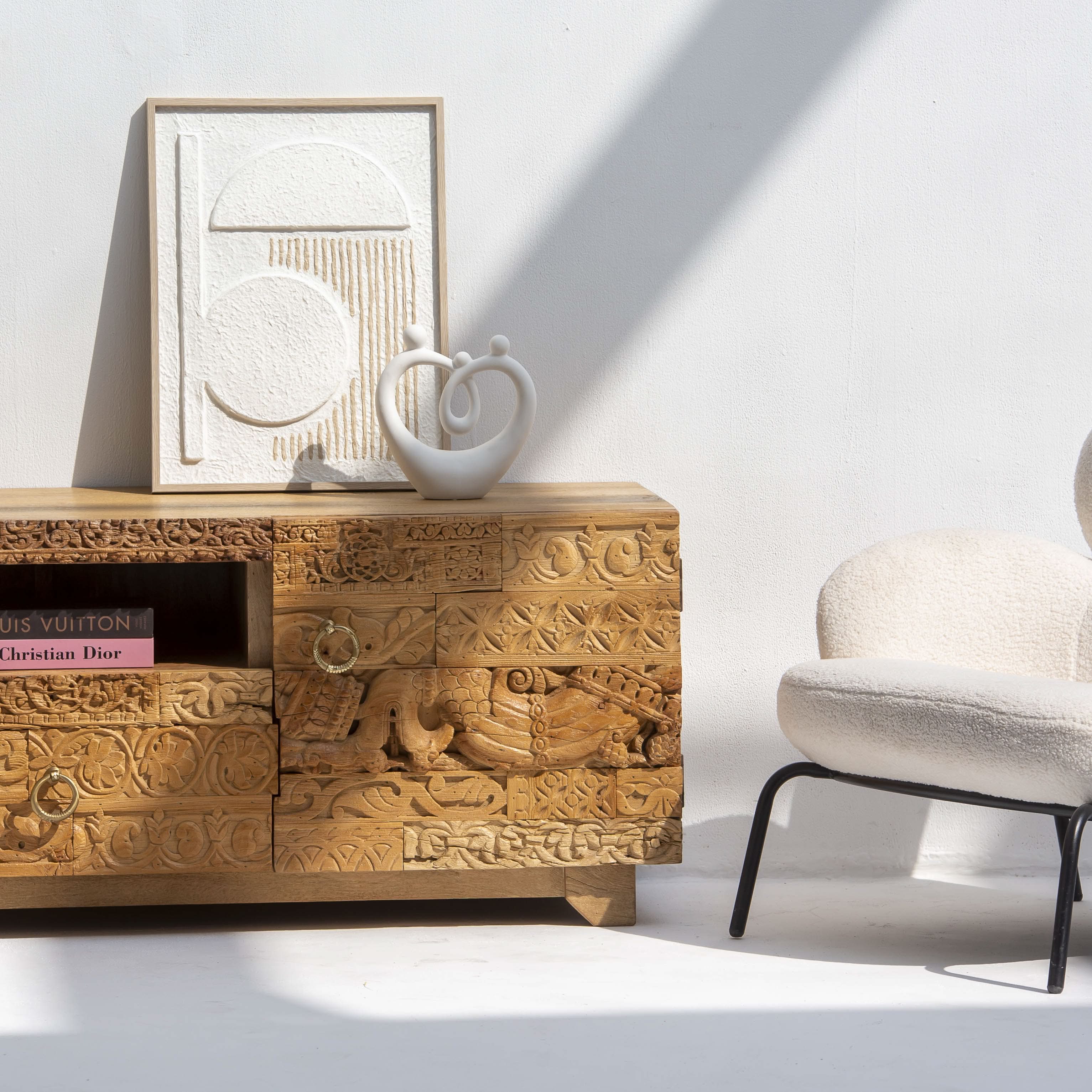 RAJWADA WOODEN TV STAND - Art and craft furniture