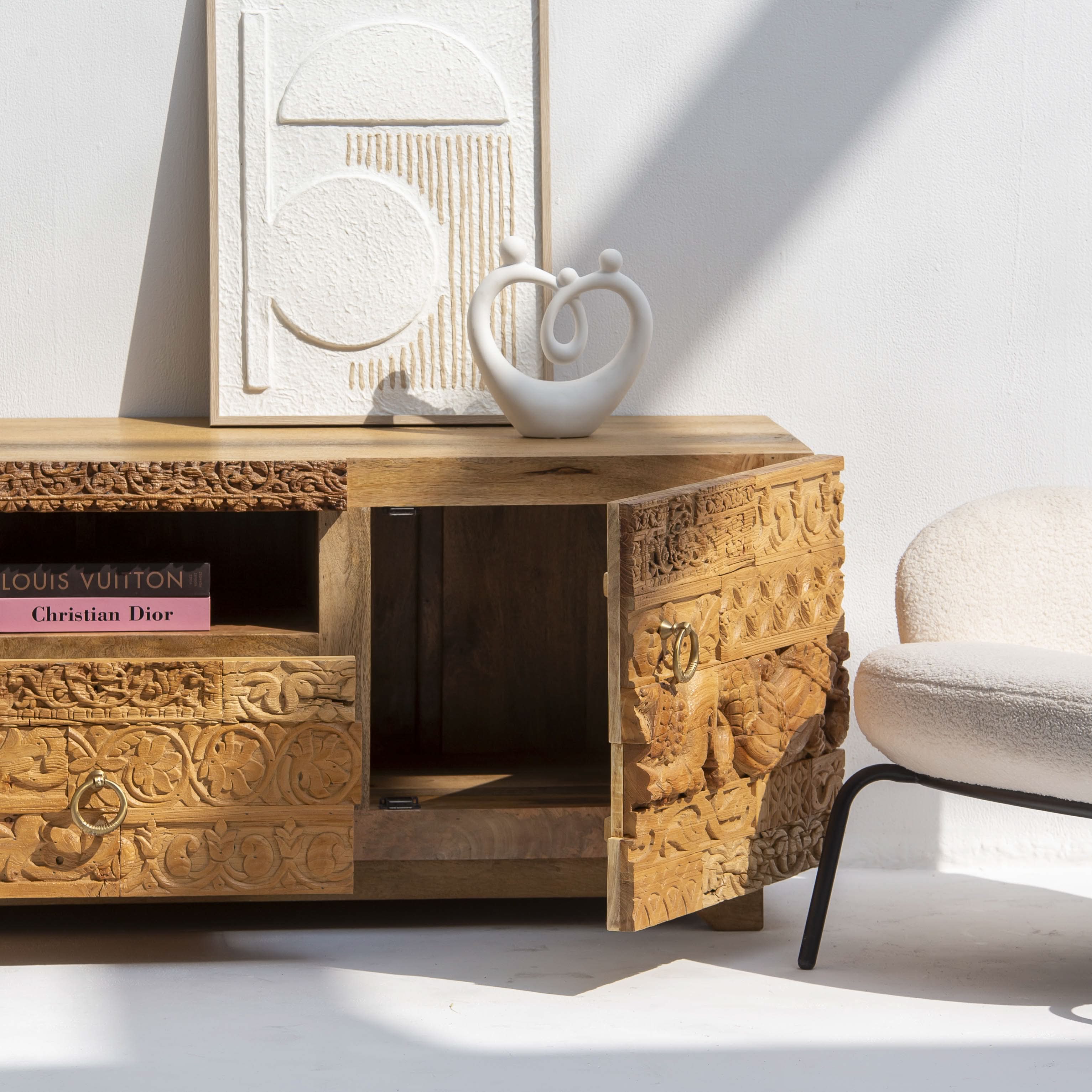 RAJWADA WOODEN TV STAND - Art and craft furniture