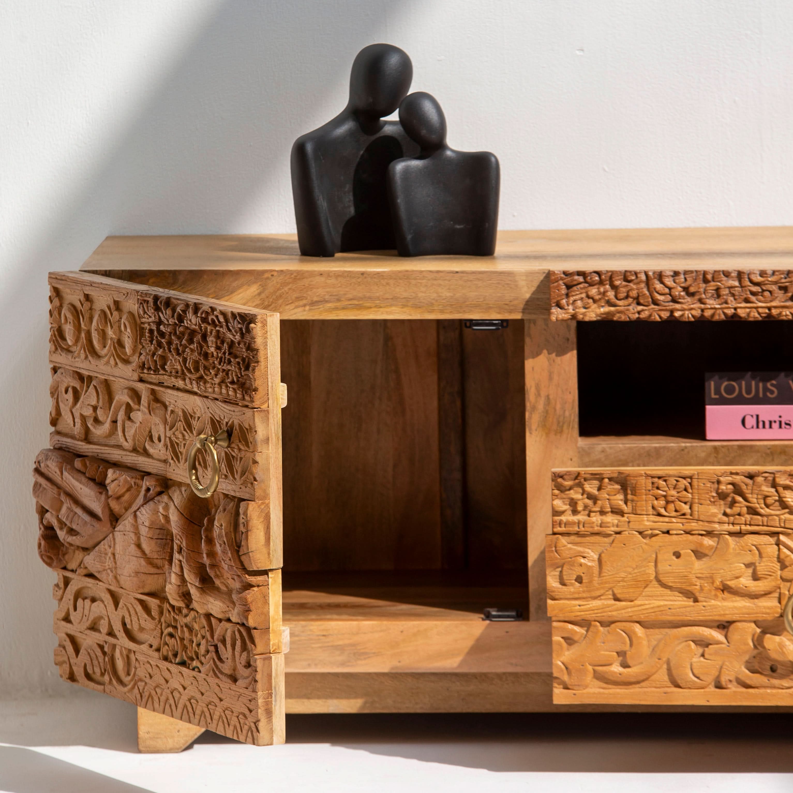 RAJWADA WOODEN TV STAND - Art and craft furniture