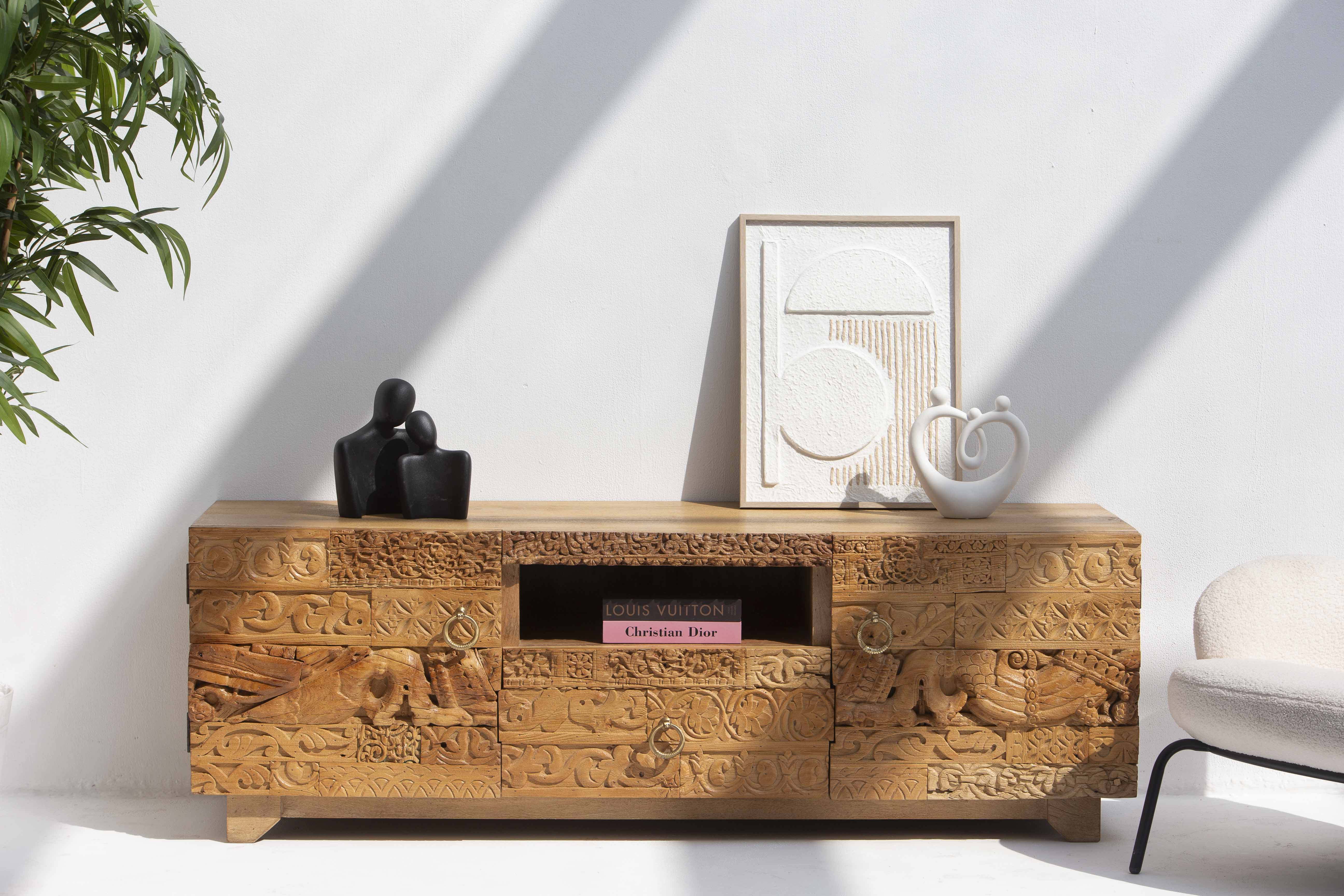 RAJWADA WOODEN TV STAND - Art and craft furniture