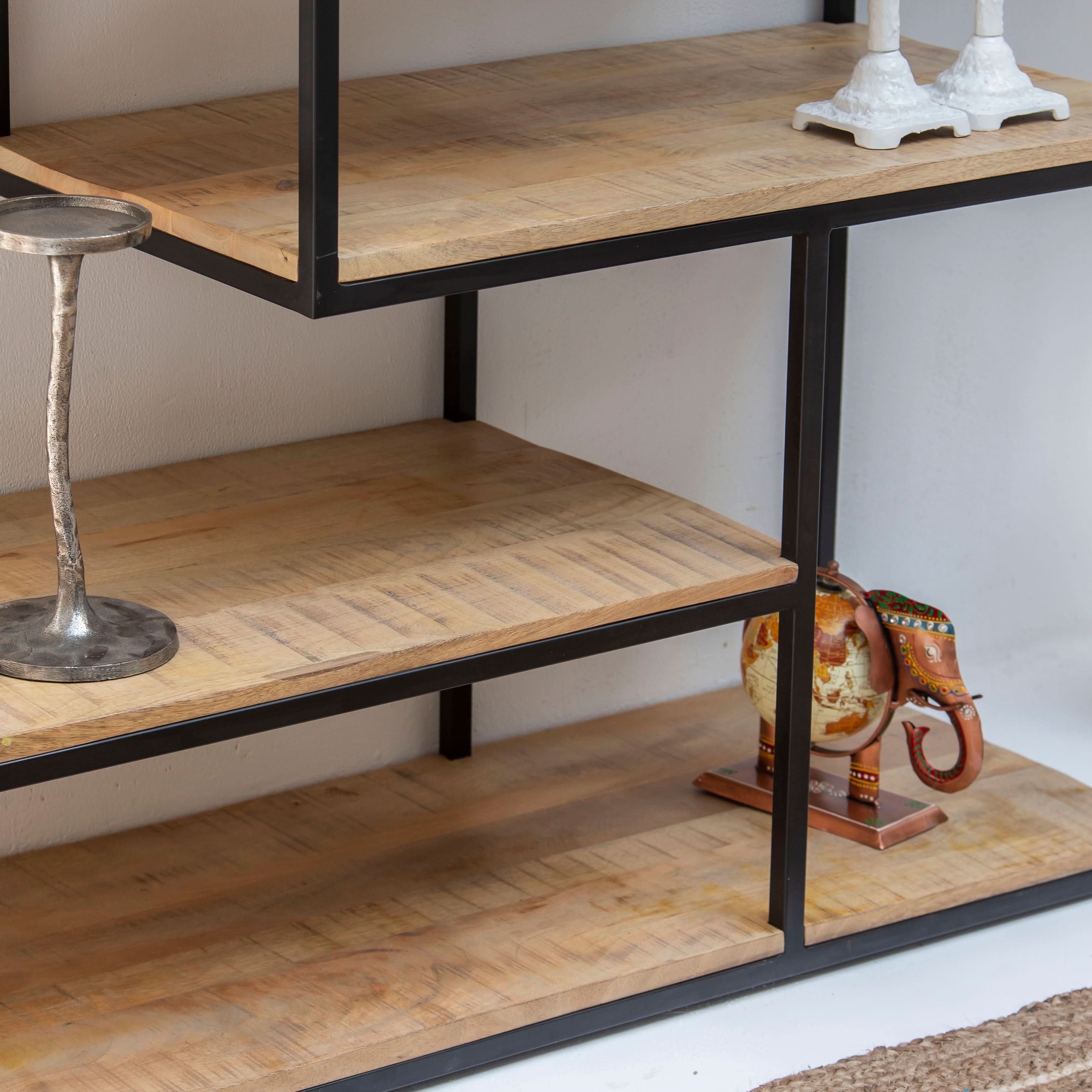 INDUSTRIAL WOODEN BOOKSHELF - Art and craft furniture