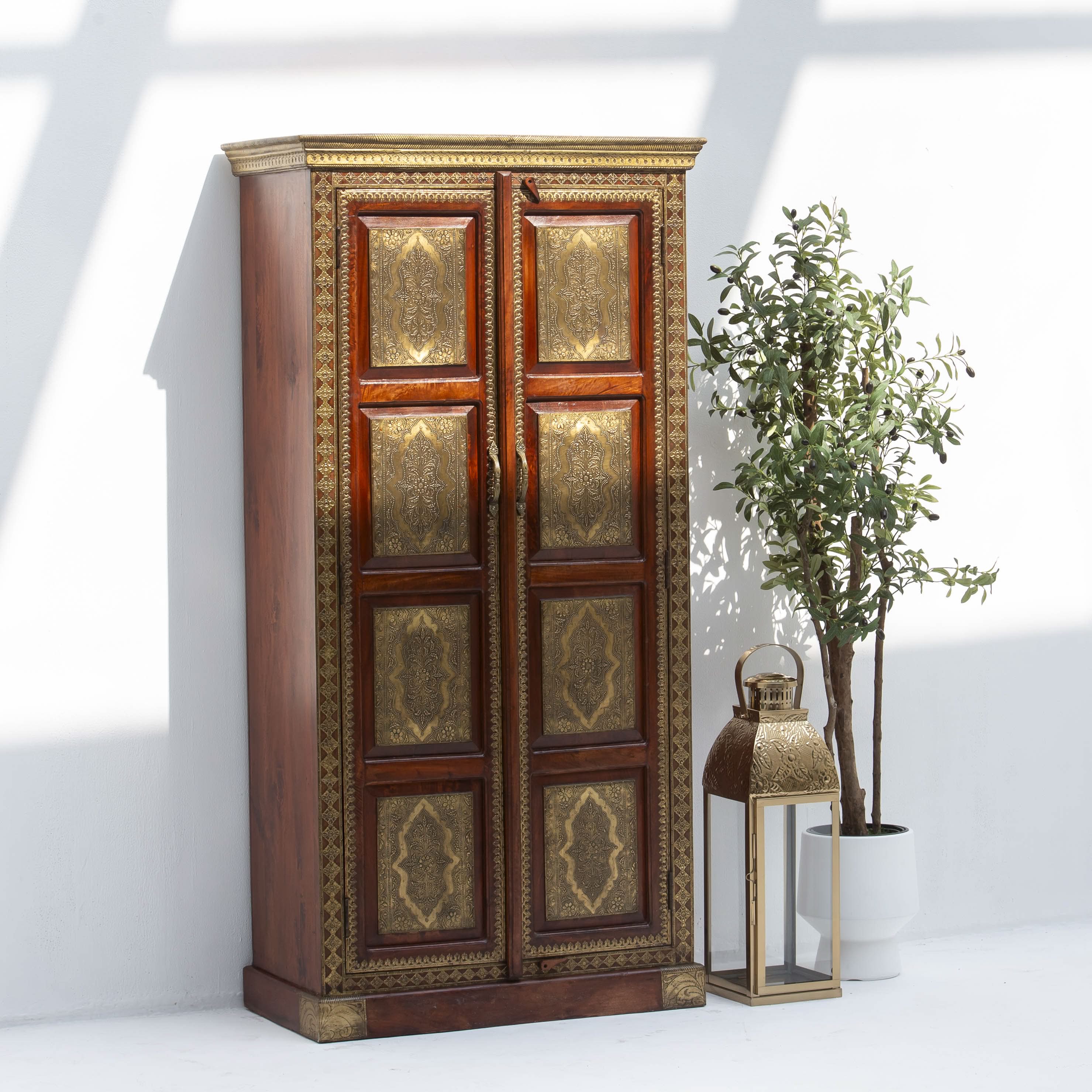 RICHMOND BRASS TWO DOOR CABINET - Art and craft furniture