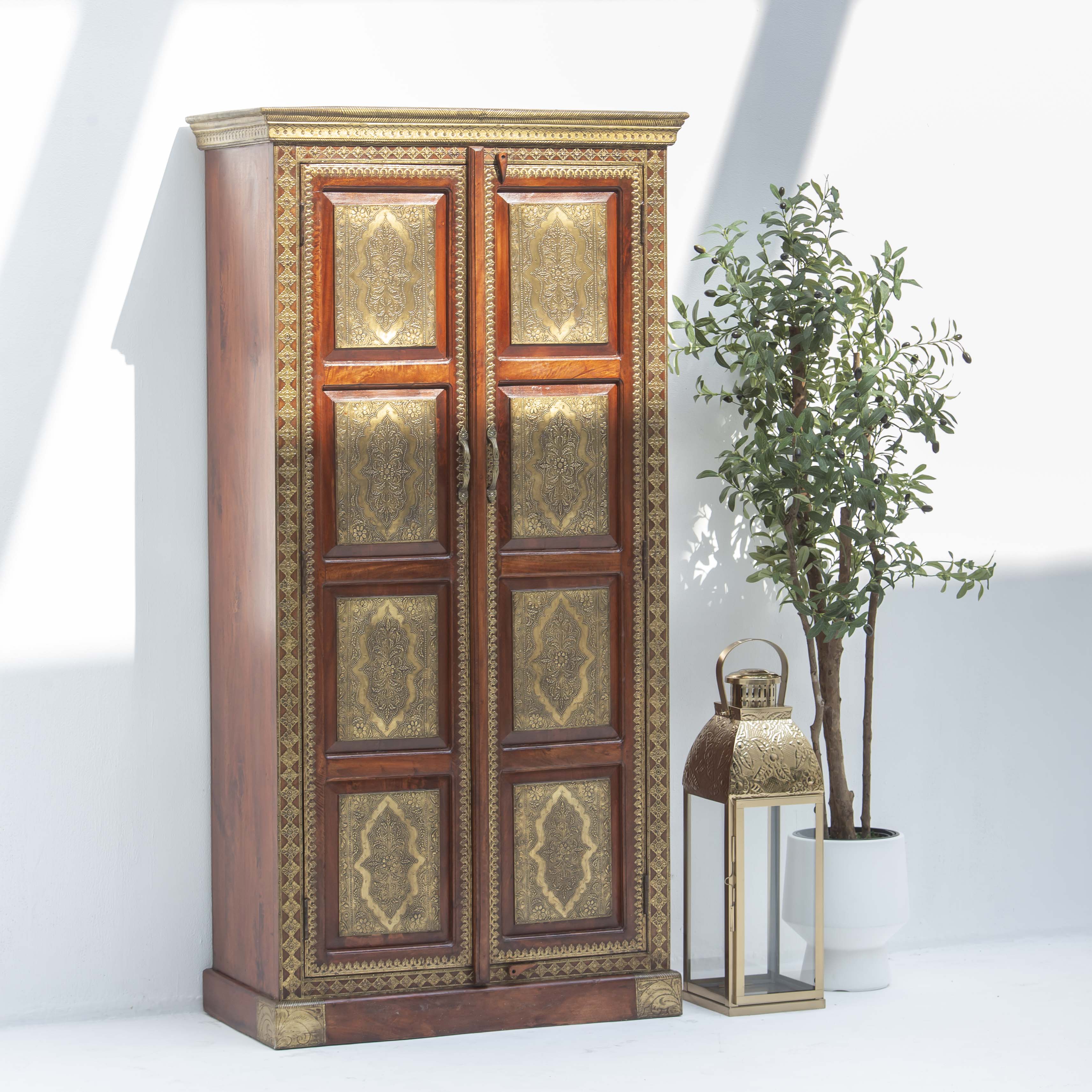 RICHMOND BRASS TWO DOOR CABINET - Art and craft furniture