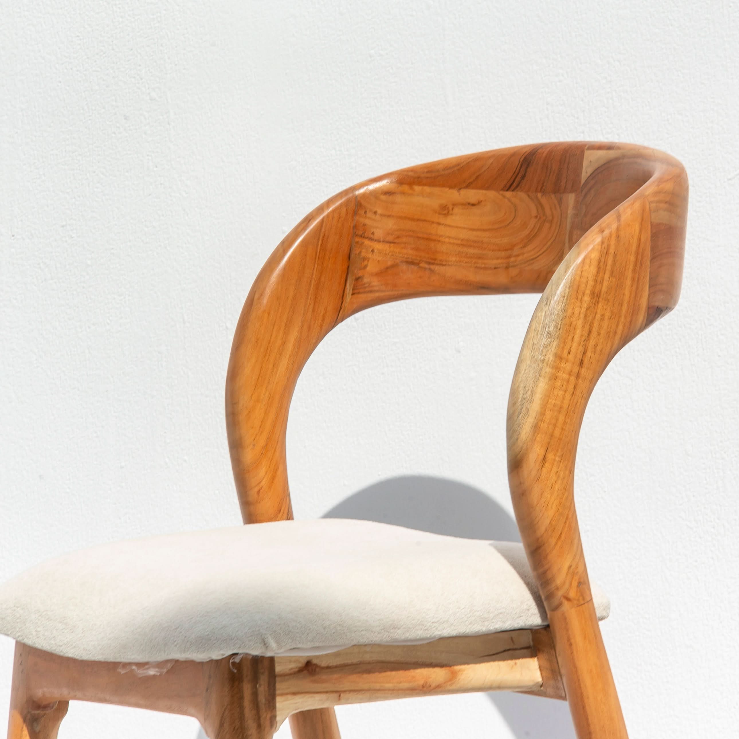 MINIMALIST ACACIA WOOD WITH FABRIC BAR STOOL - Art and craft furniture