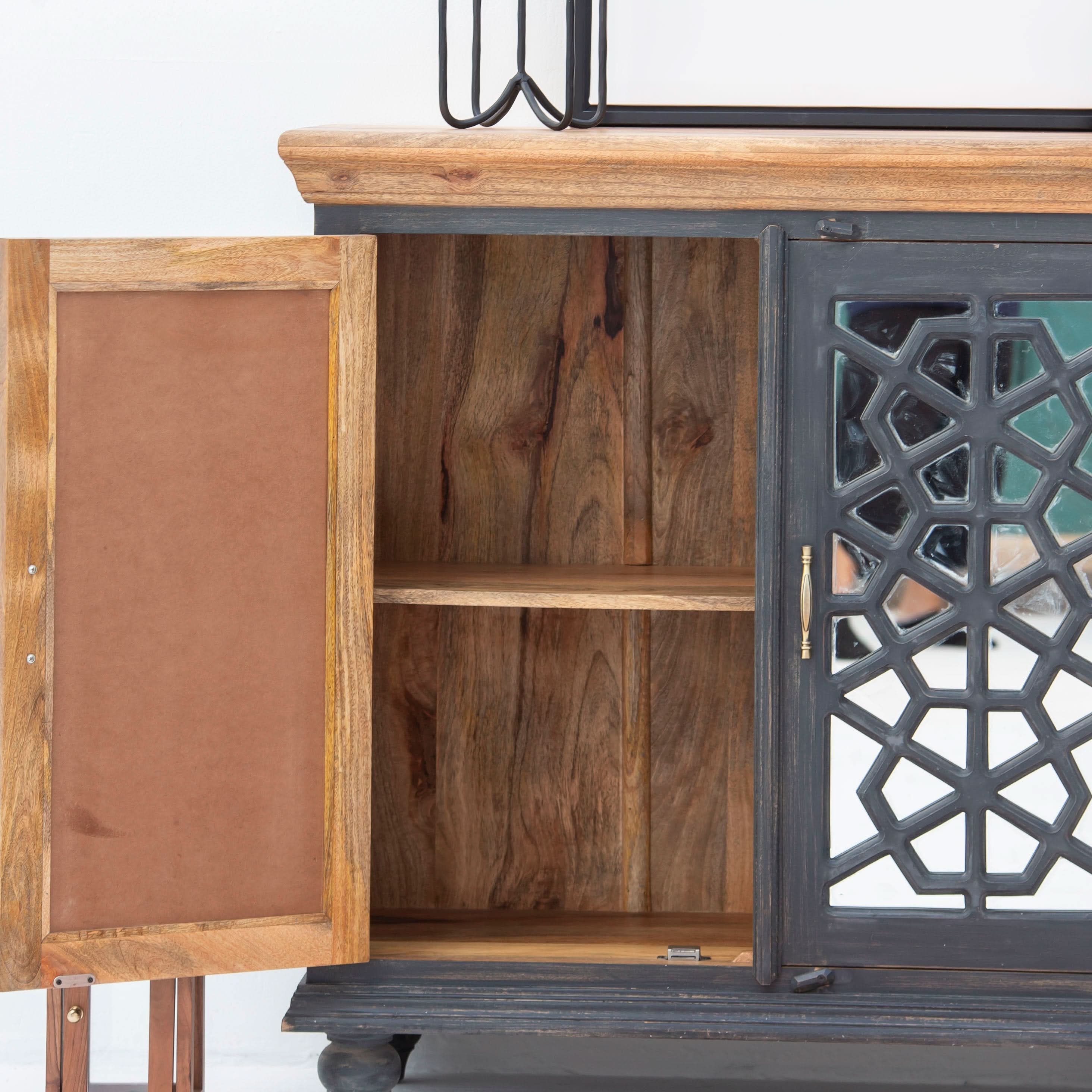 LUSTRE TWO GLASS DOOR SIDEBOARD - Art and craft furniture
