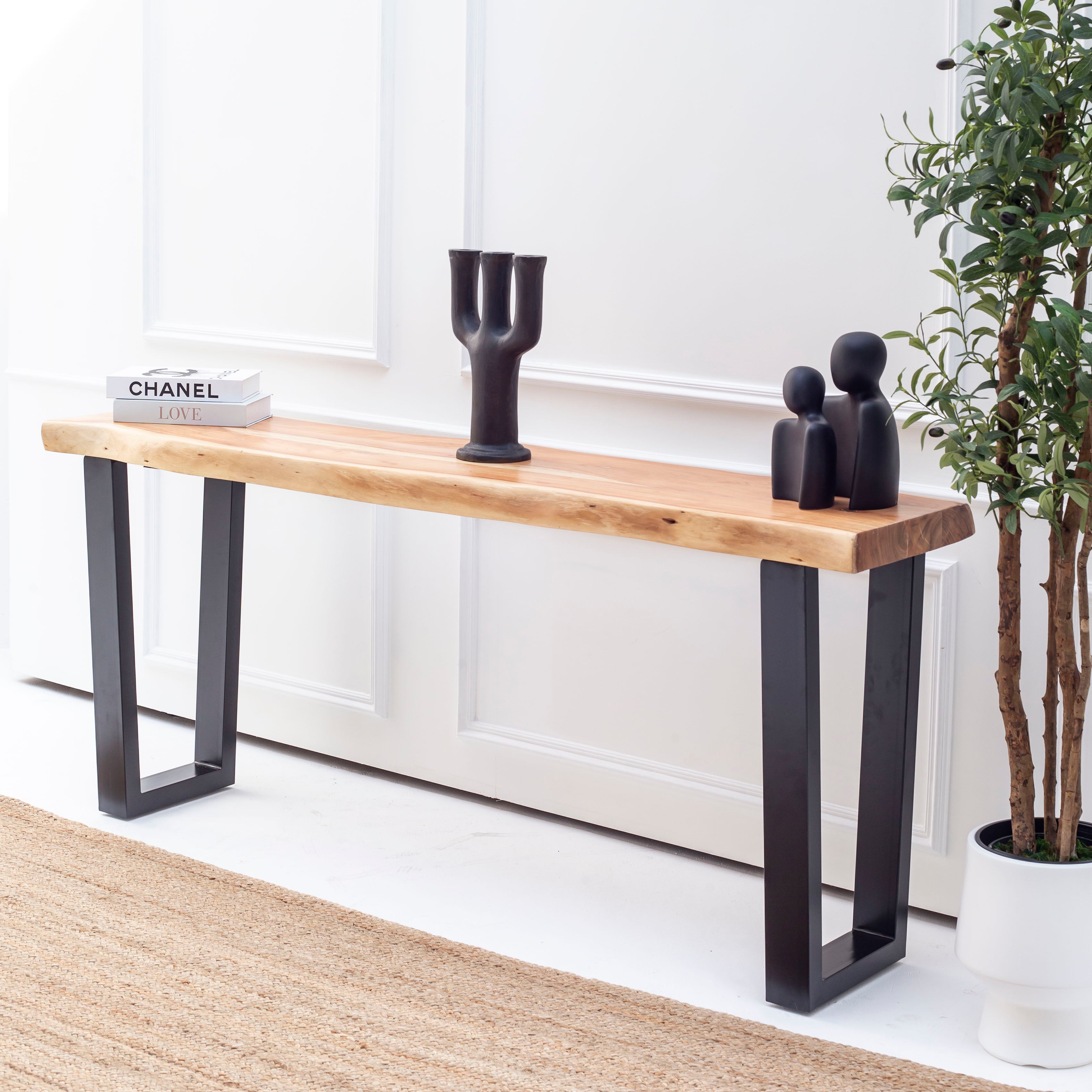LIVE EDGE ACACIA WOOD CONSOLE TABLE - Art and craft furniture