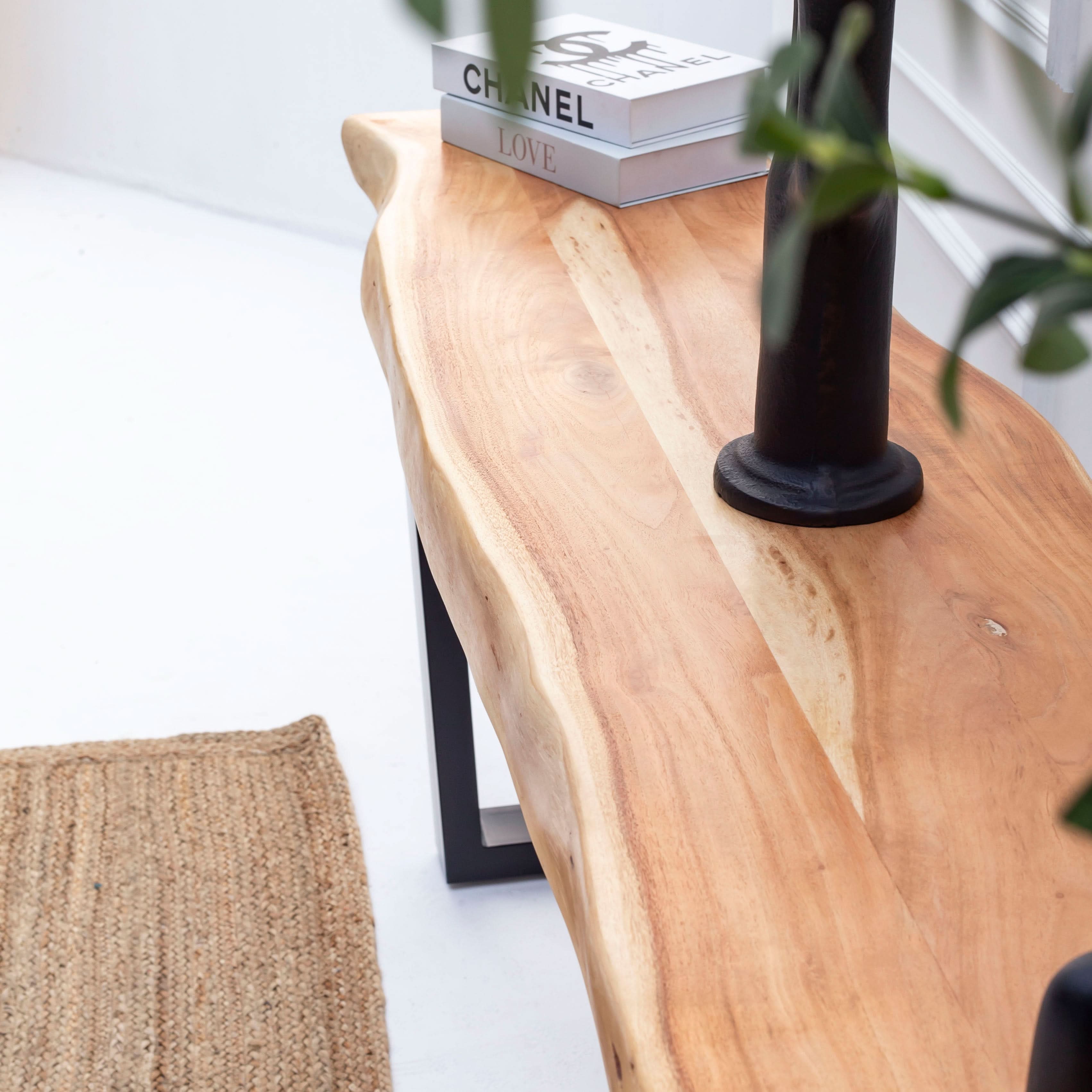 LIVE EDGE ACACIA WOOD CONSOLE TABLE - Art and craft furniture