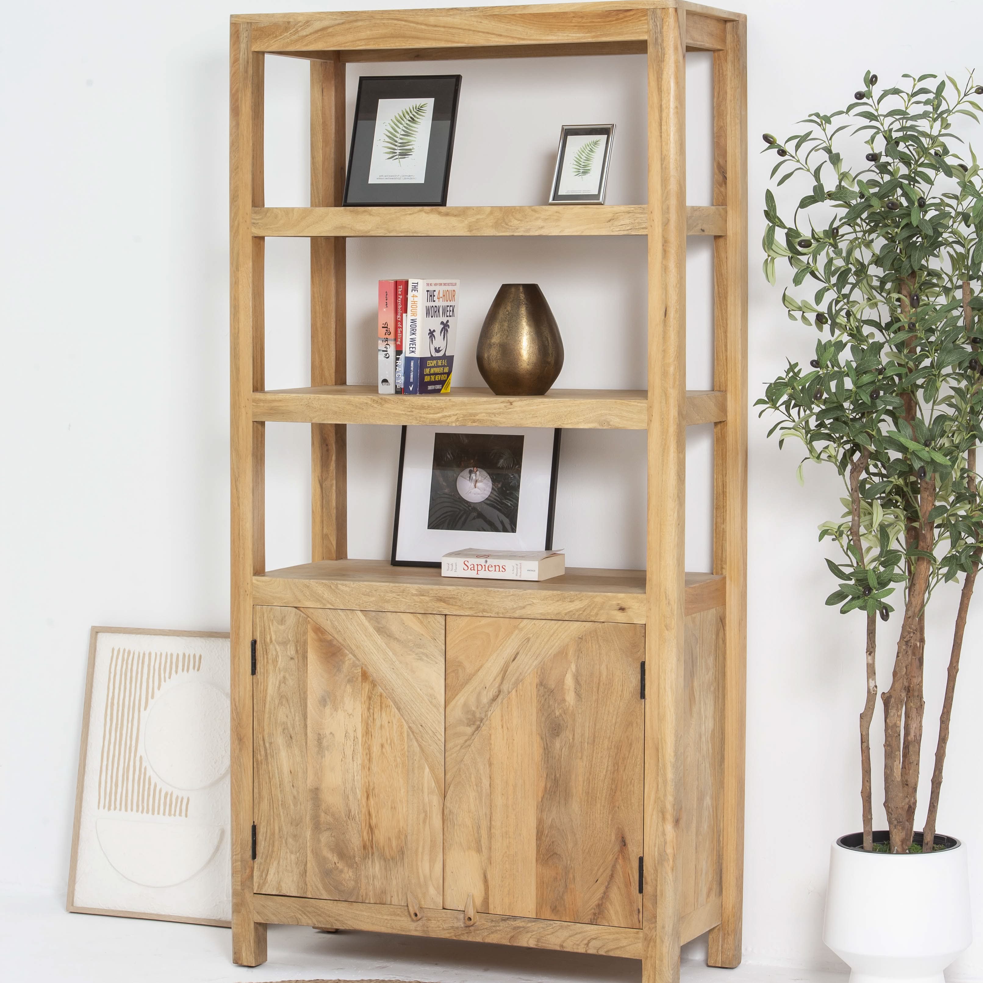 AUREVO WOODEN BOOKSHELF - Art and craft furniture