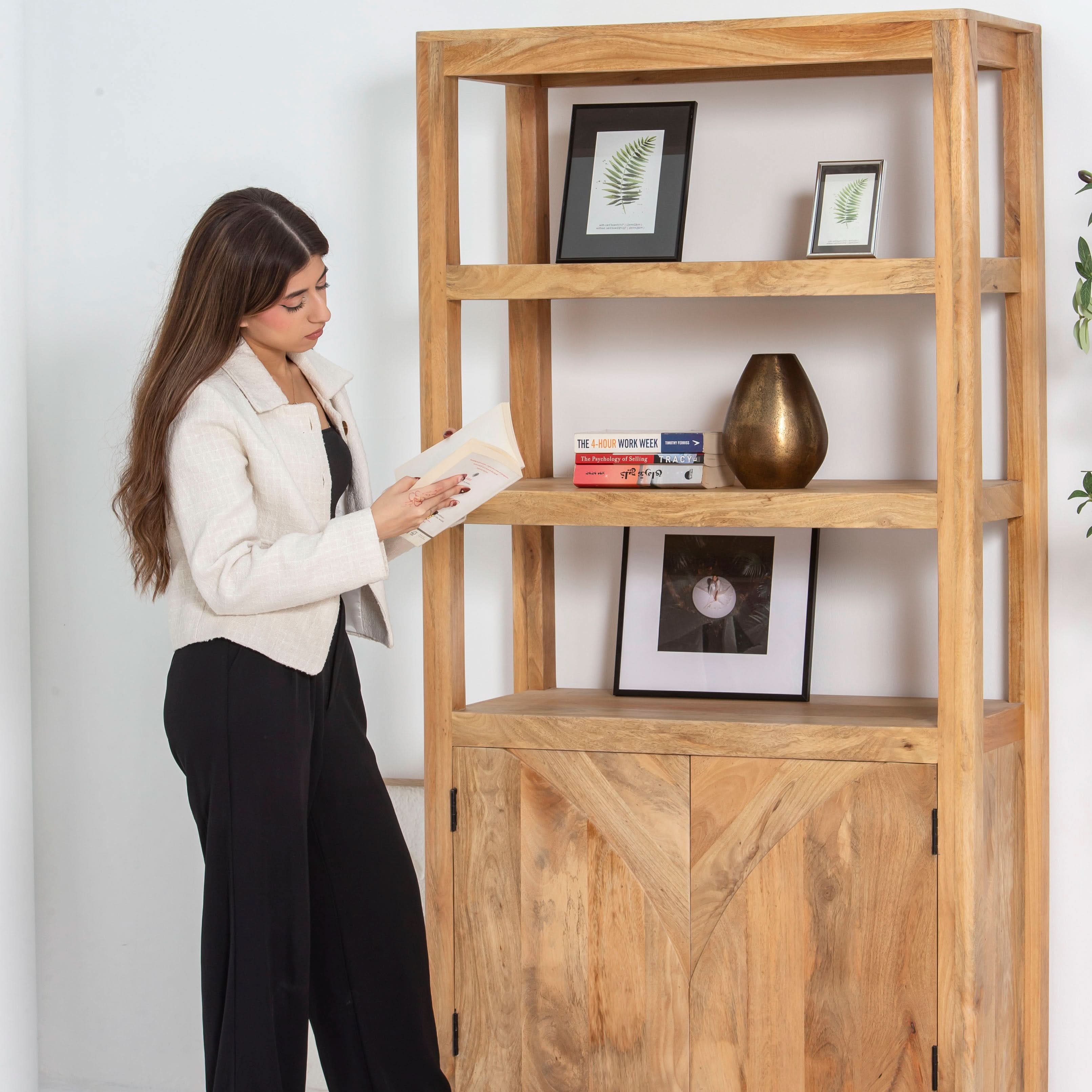 AUREVO WOODEN BOOKSHELF - Art and craft furniture