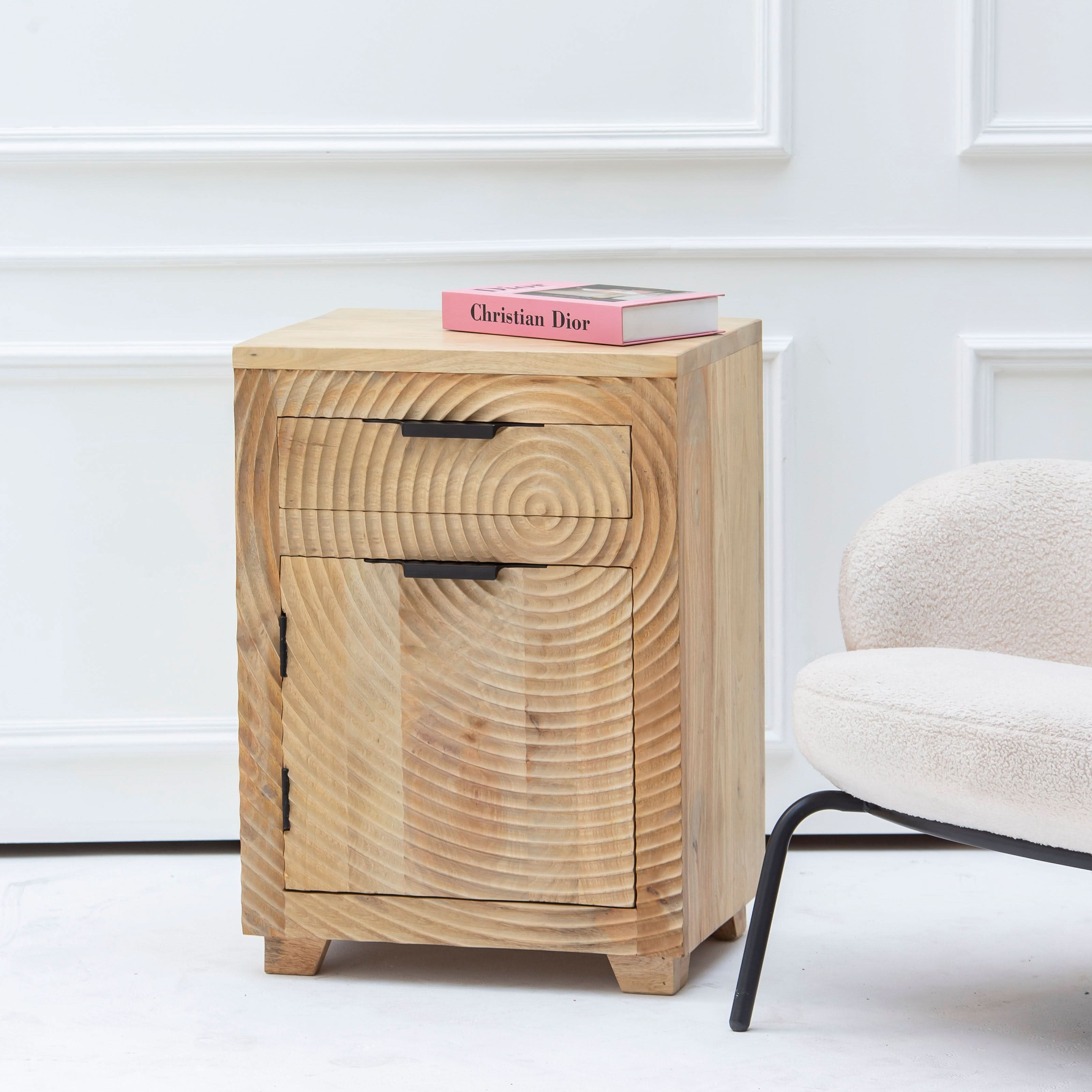 MELBORNE WOODEN NIGHTSTAND TABLE - Art and craft furniture