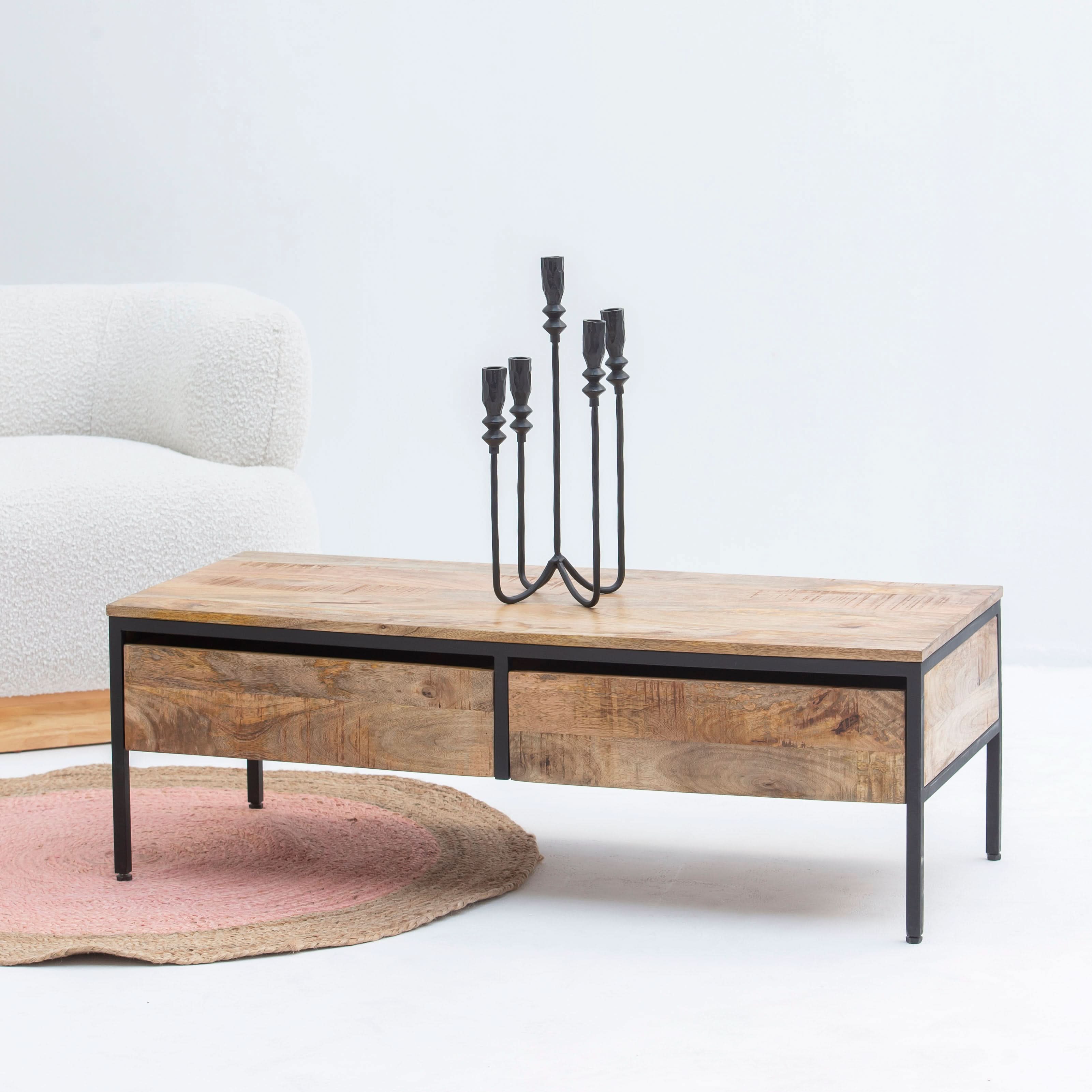 STEELWOOD TWO DRAWER COFFEE TABLE - Art and craft furniture