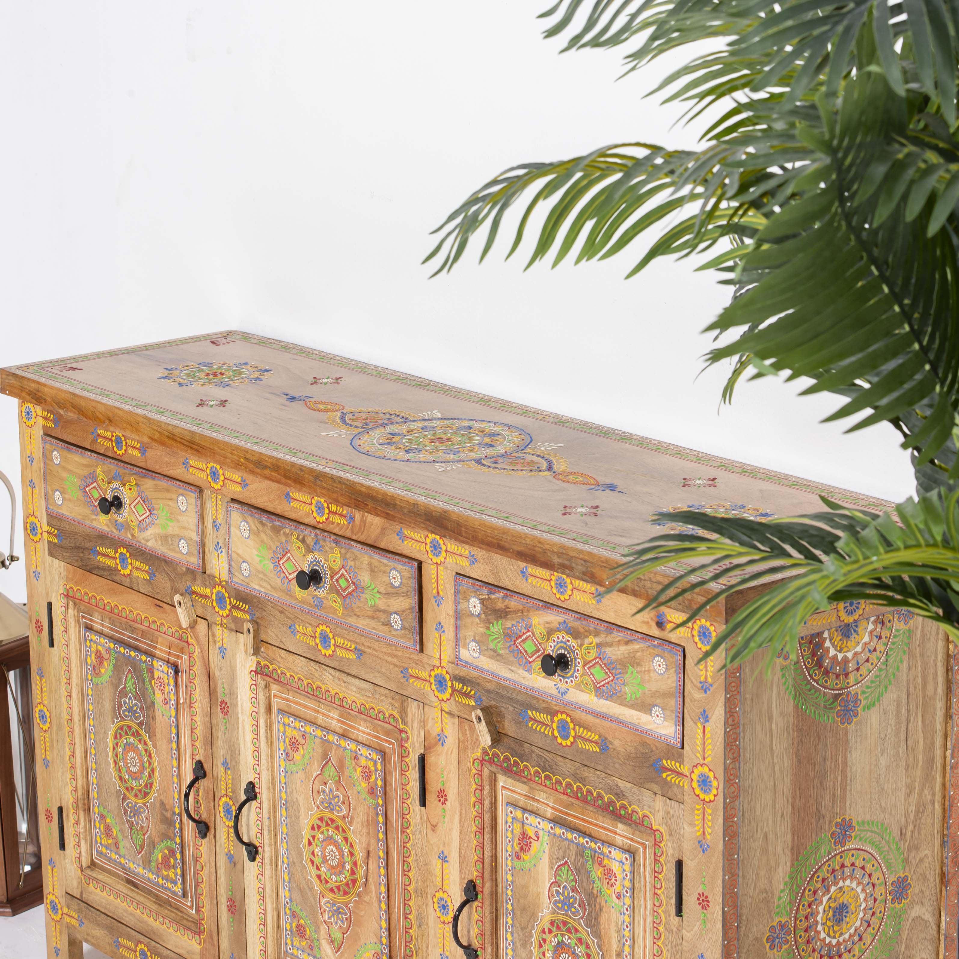 ELMORA PAINTING WOODEN SIDEBOARD - Art and craft furniture