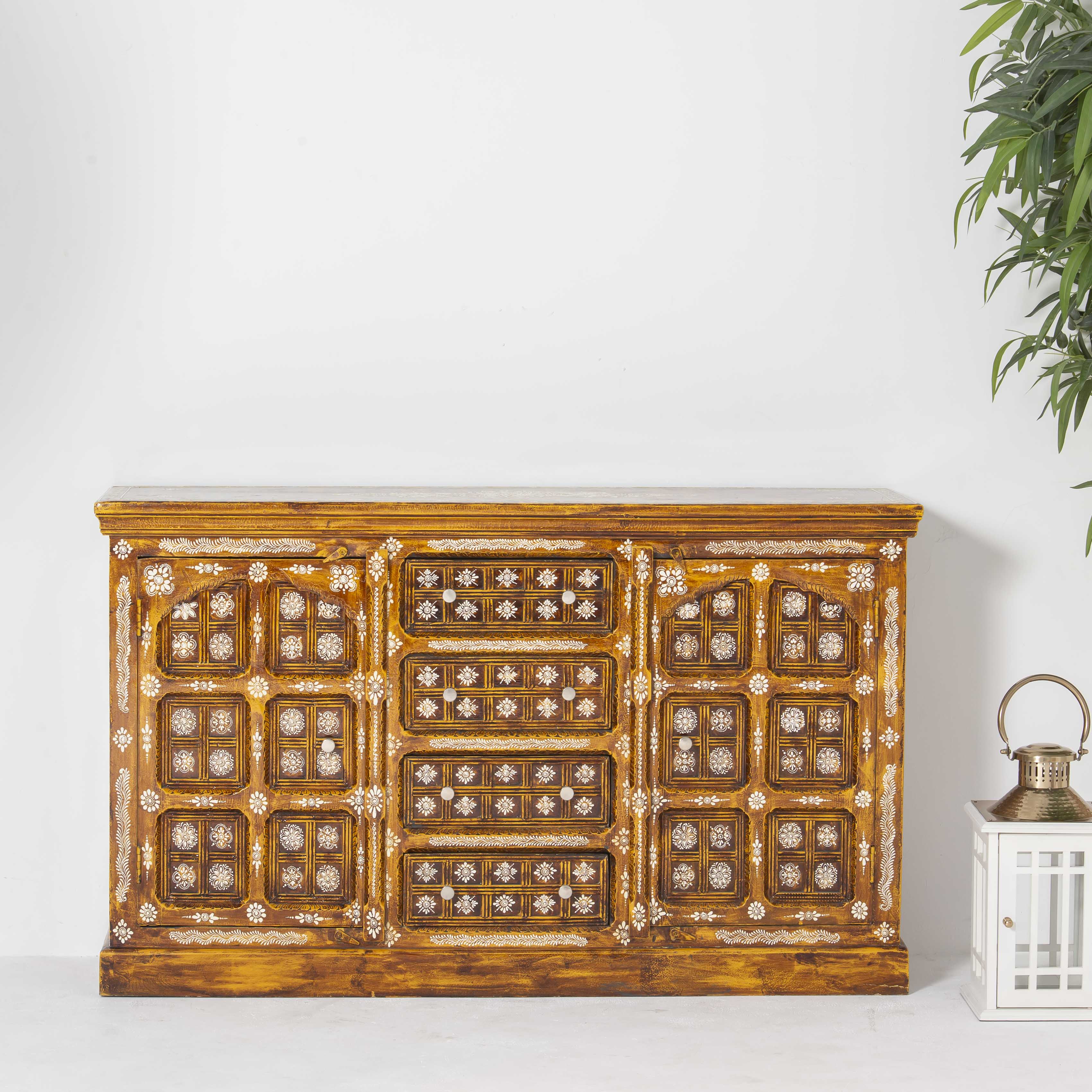 ELMORA PAINTING WOODEN SIDEBOARD - Art and craft furniture