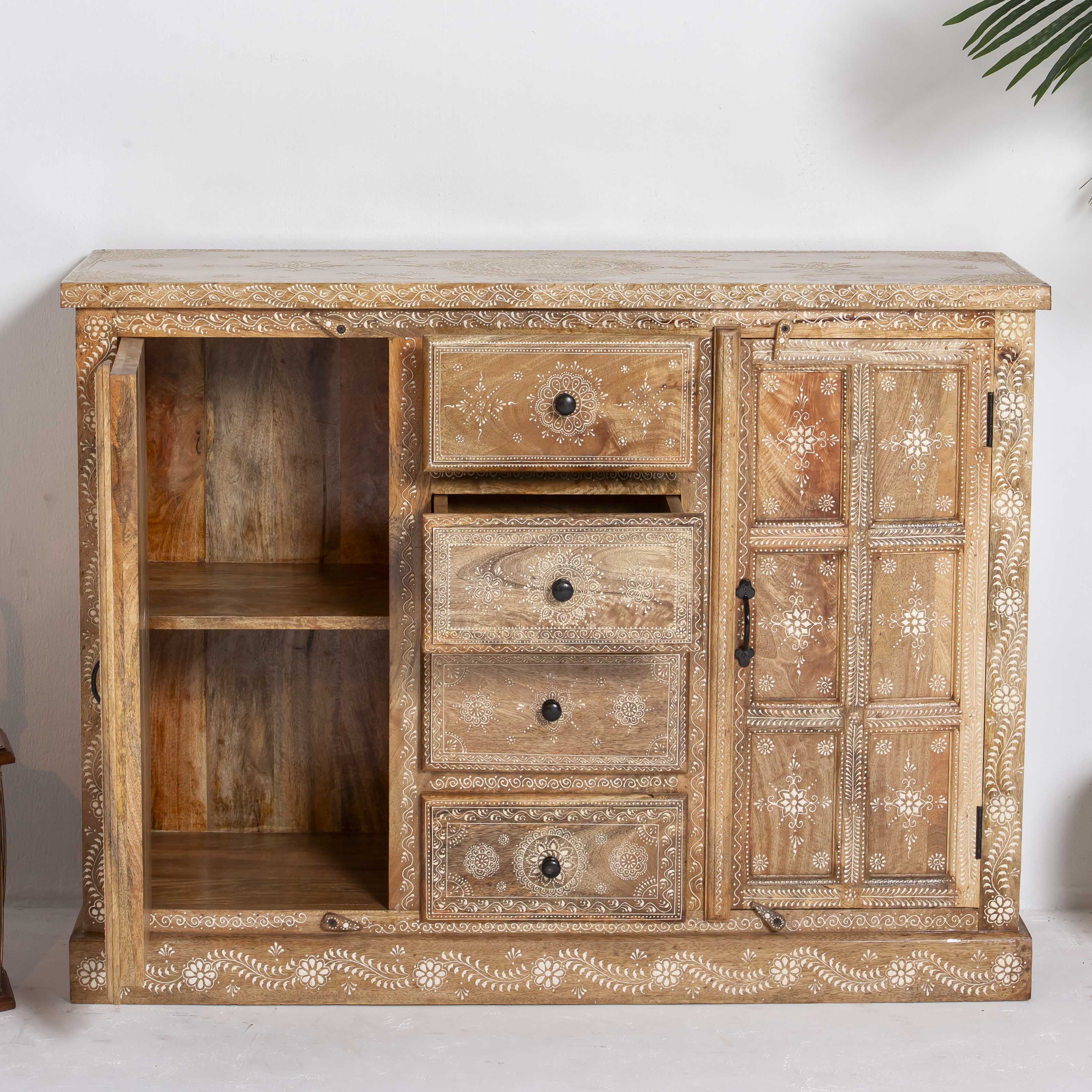 ELMORA PAINTING WOODEN SIDEBOARD - Art and craft furniture