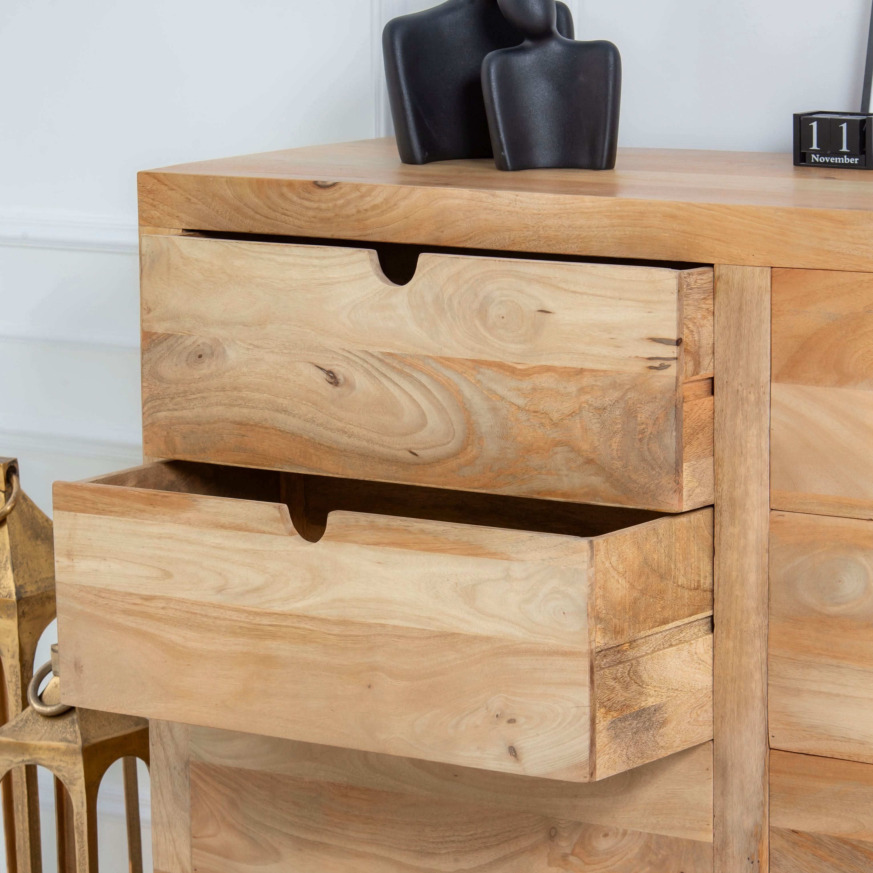 AUREVO WOODEN SIX DRAWER CHEST OF DRAWER - Art and craft furniture