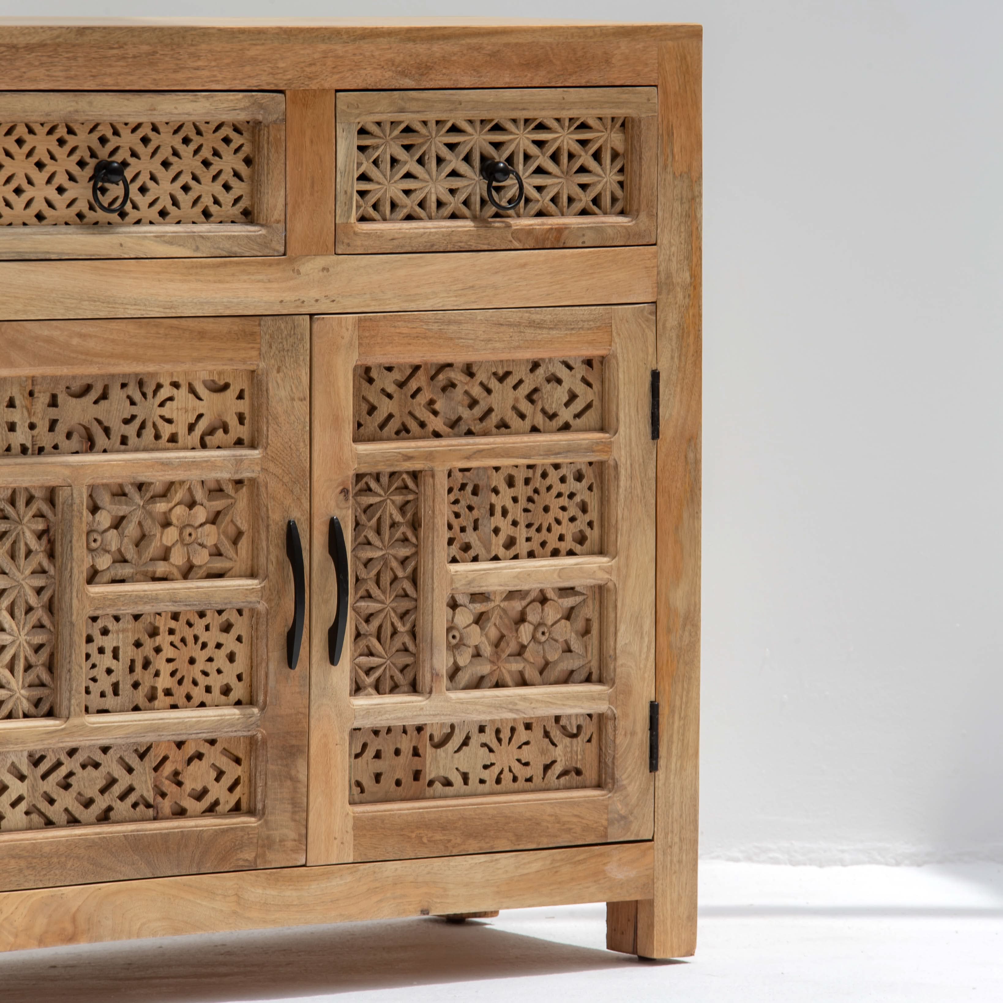 SIERRA WOODEN TWO DRAWER TWO DOOR SIDEBOARD - Art and craft furniture