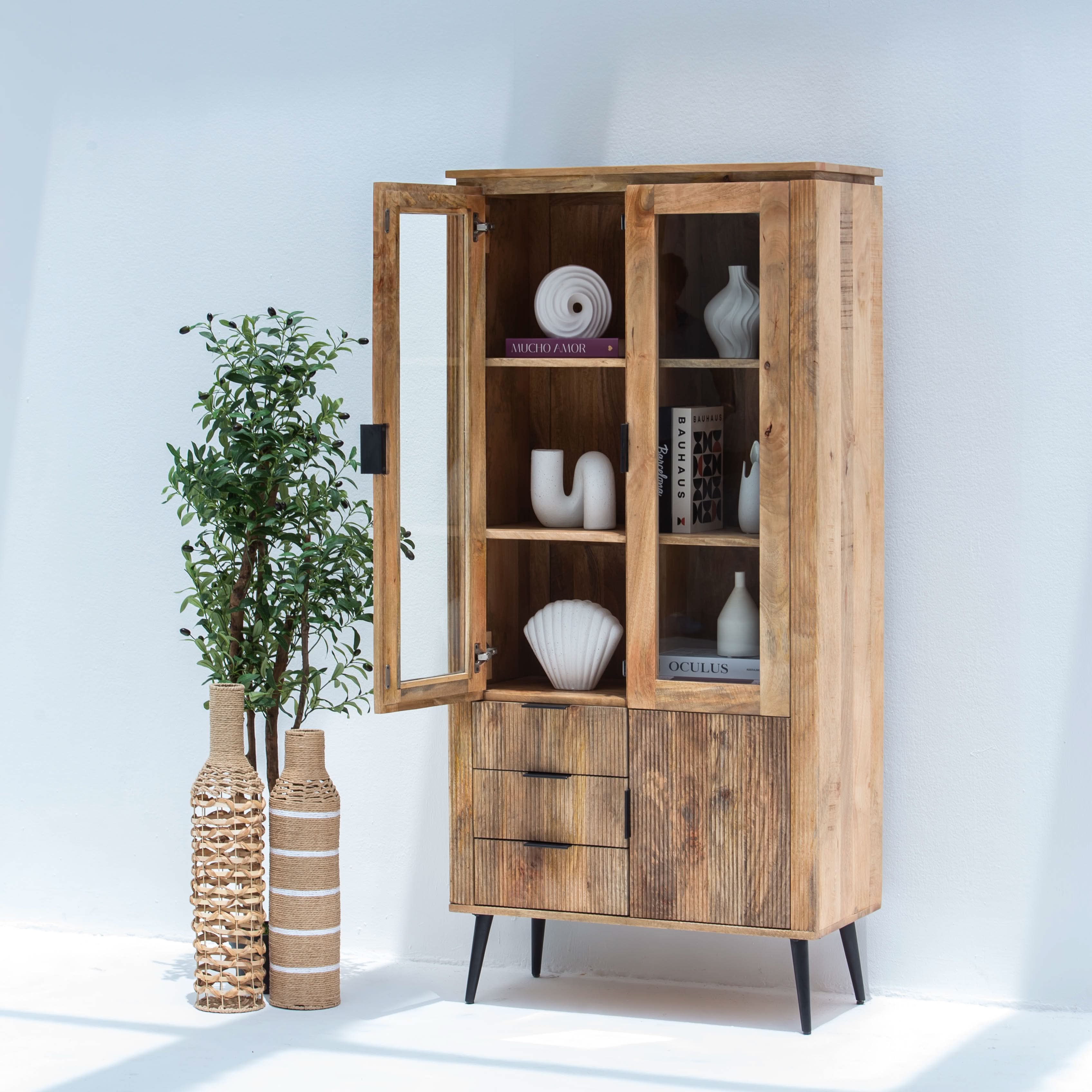 FLUTELINE WOODEN CABINET - Art and craft furniture
